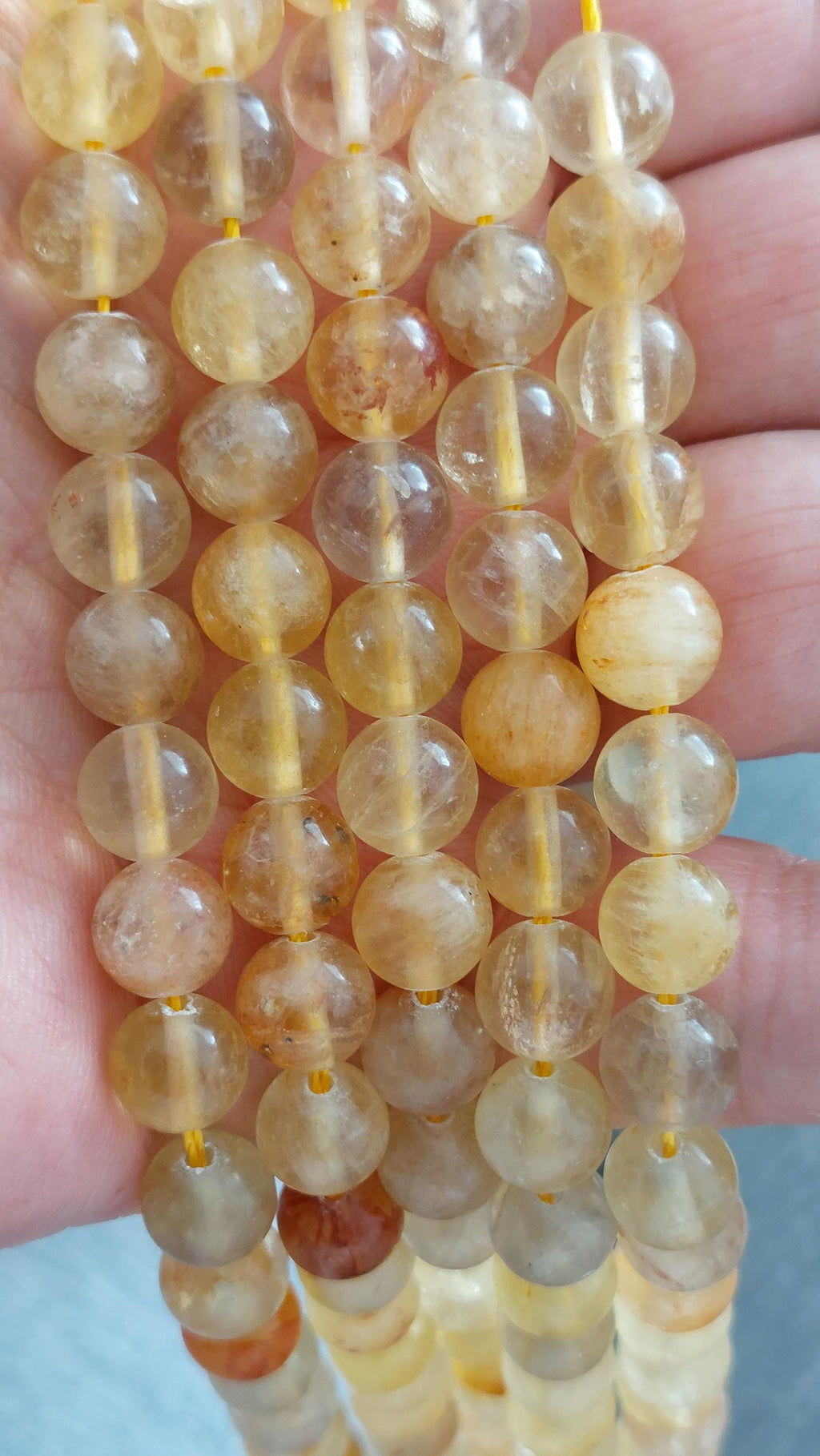 Natural Yellow Fluorite Beads 8mm