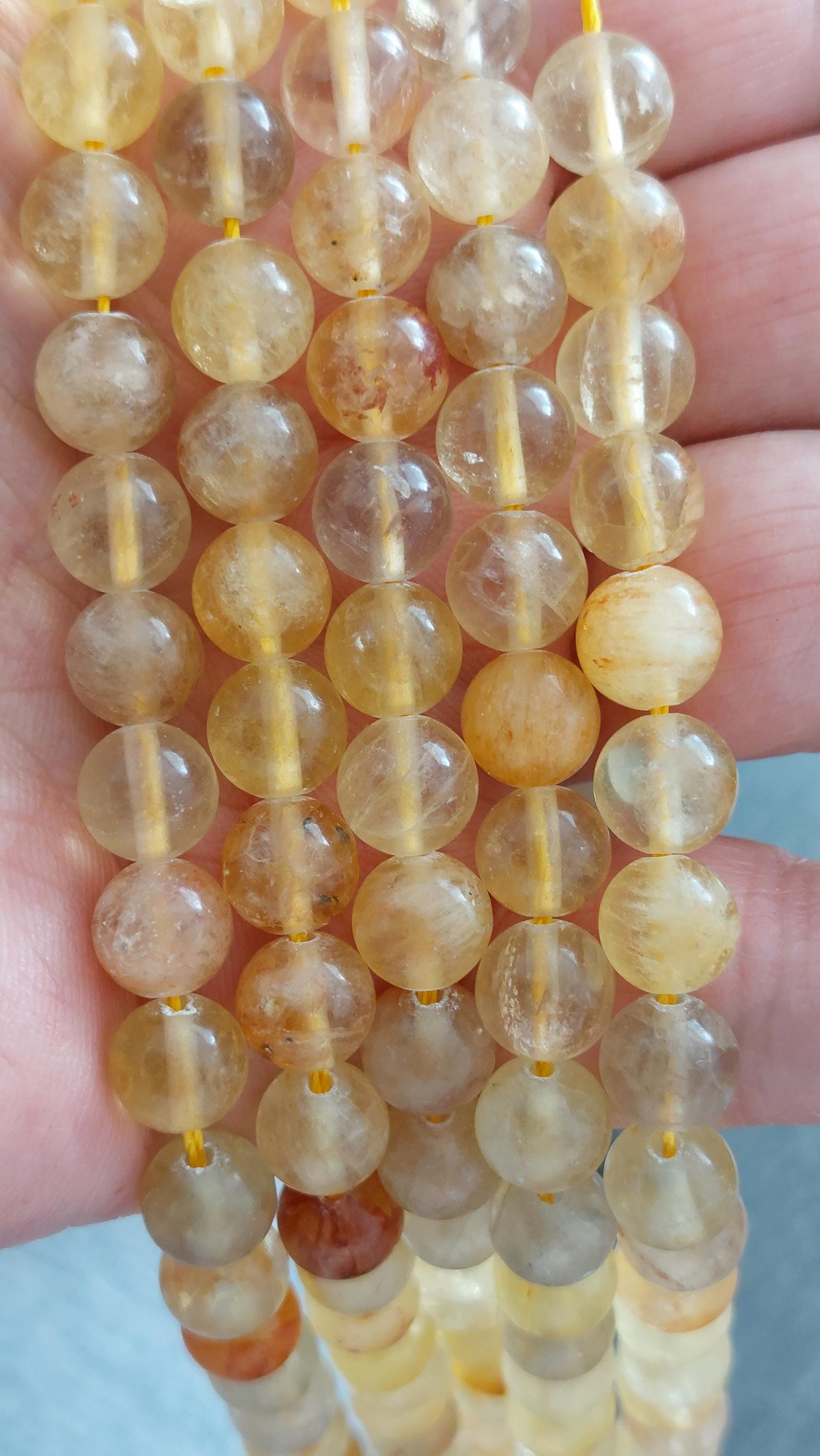 Natural Yellow Fluorite Beads 8mm