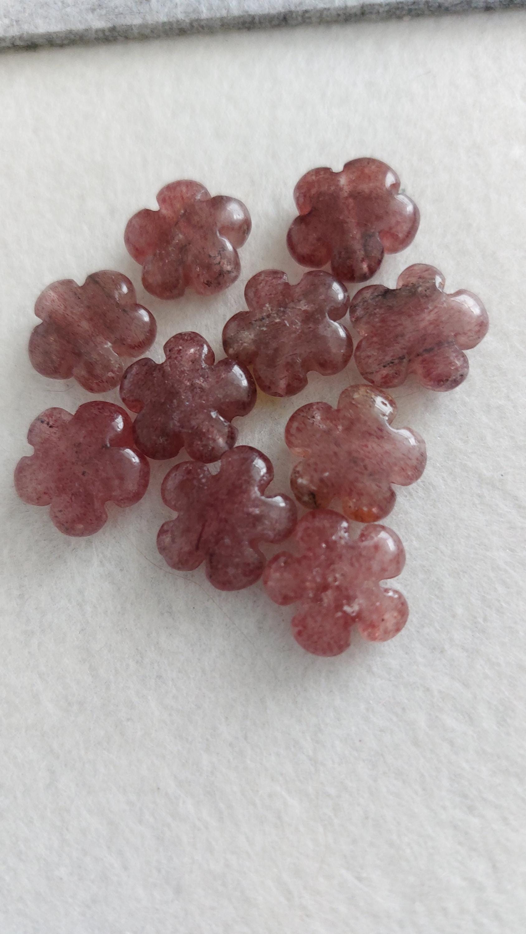 Natural Gemstone Flower Beads 14mm