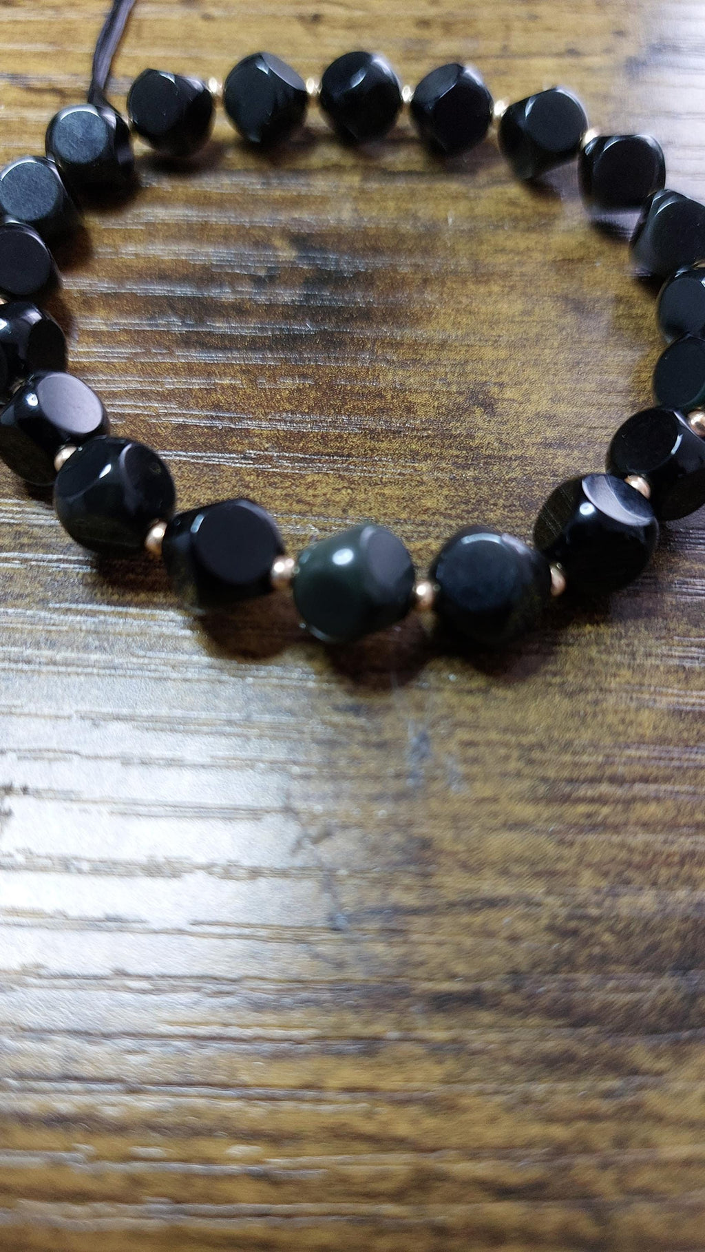 Natural obsidian bracelet