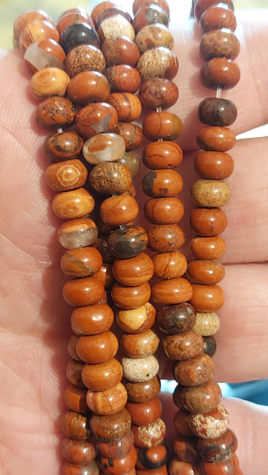 natural red jasper beads rondelle 6x4