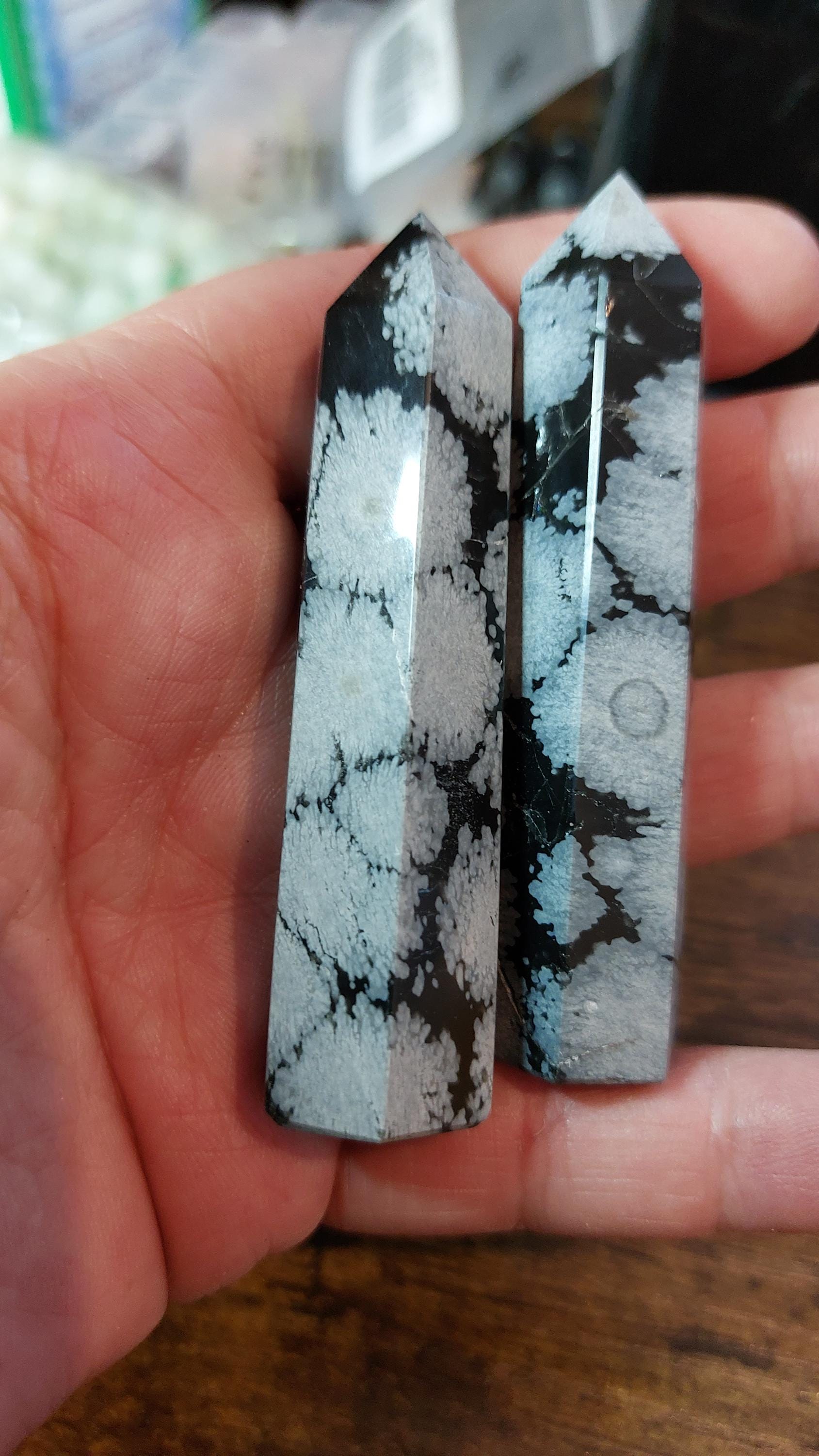 Natural Snowflake Obsidian tower
