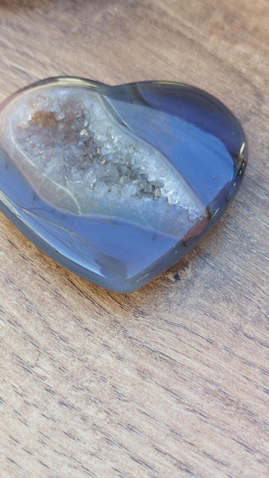natural grey agate hearts with druzy