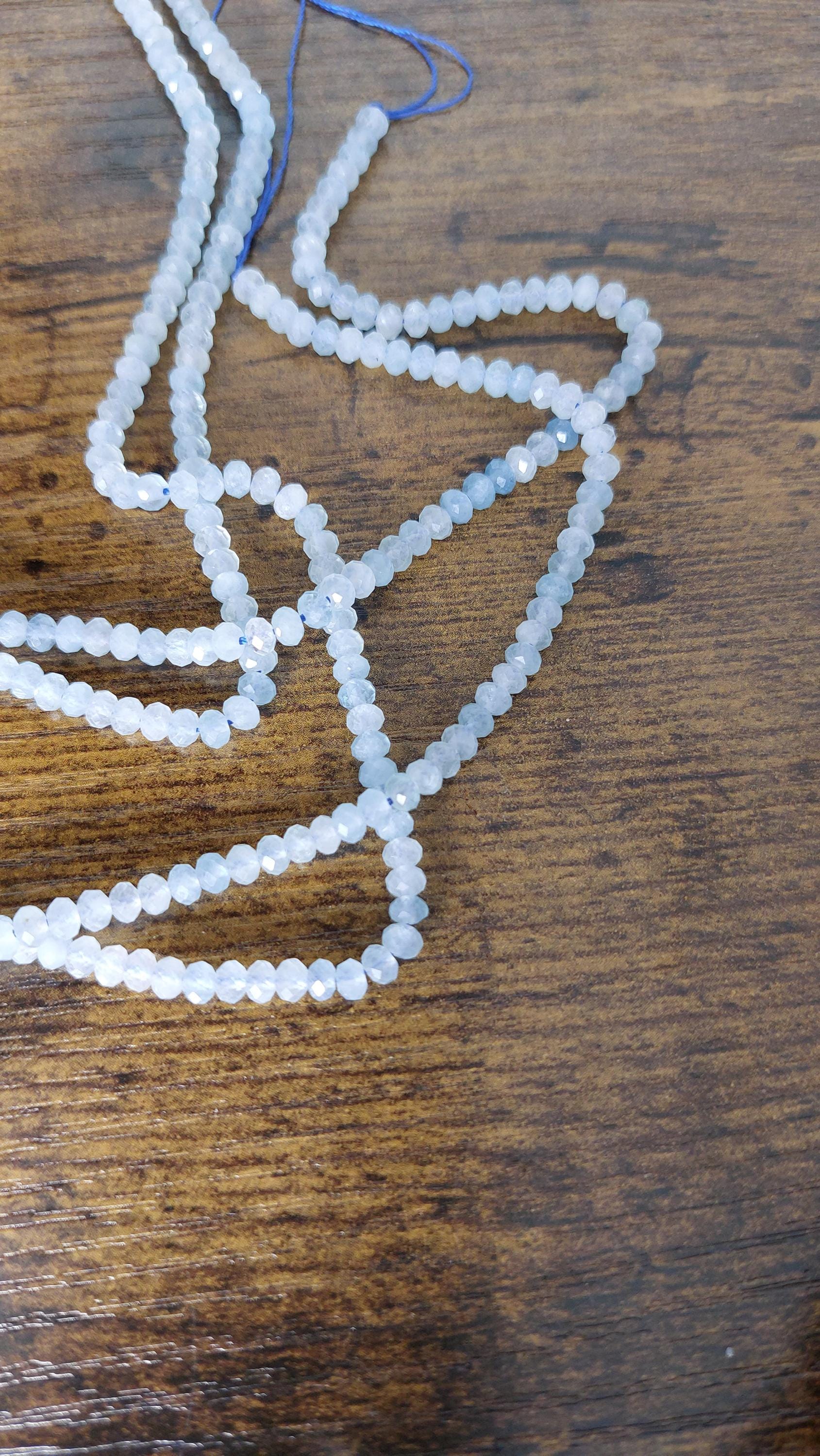 natural aquamarine Rondelle beads 4x3mm