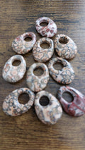 natural leopard skin jasper large hole pendants
