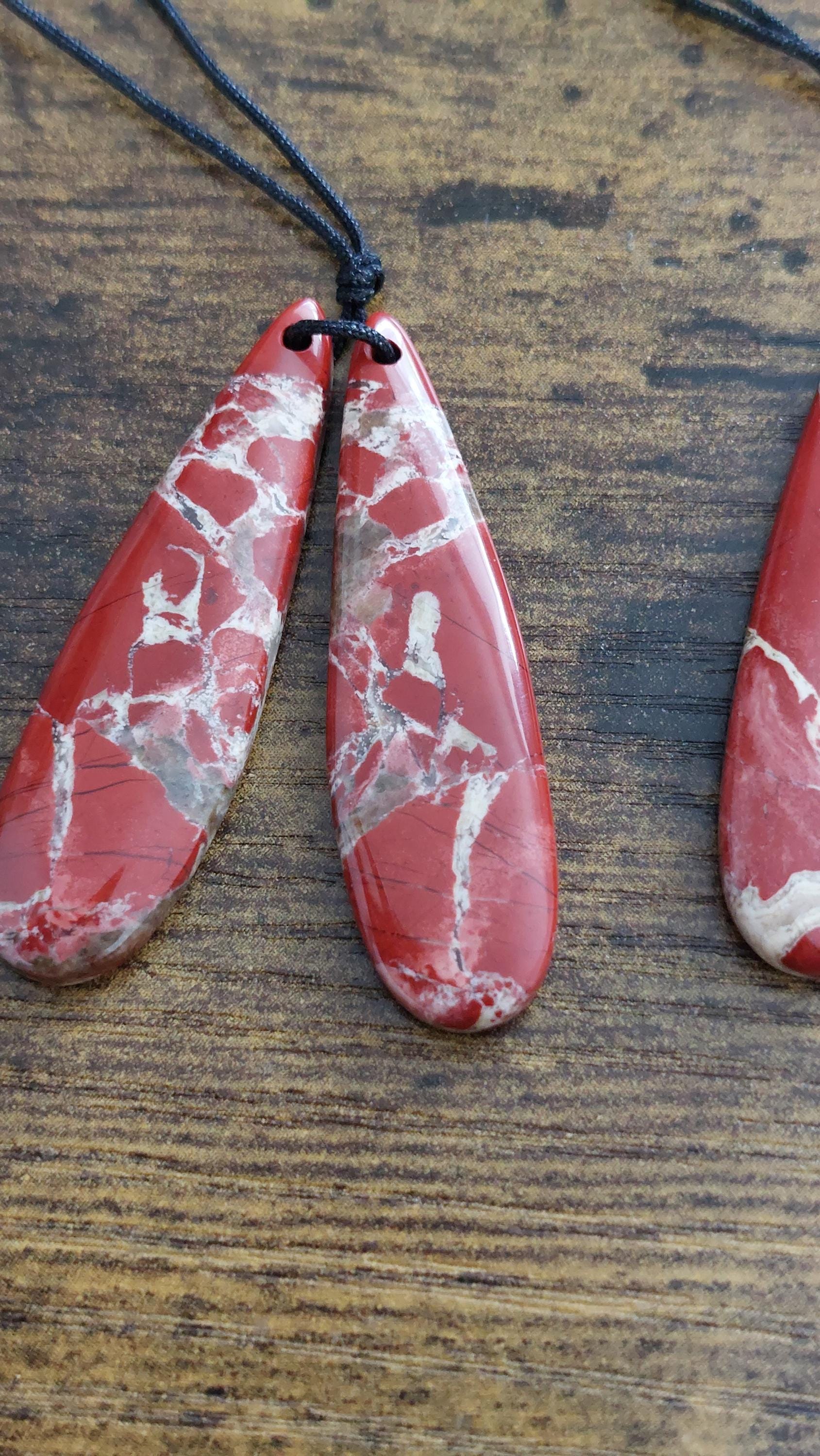 natural red rainbow jasper pendants