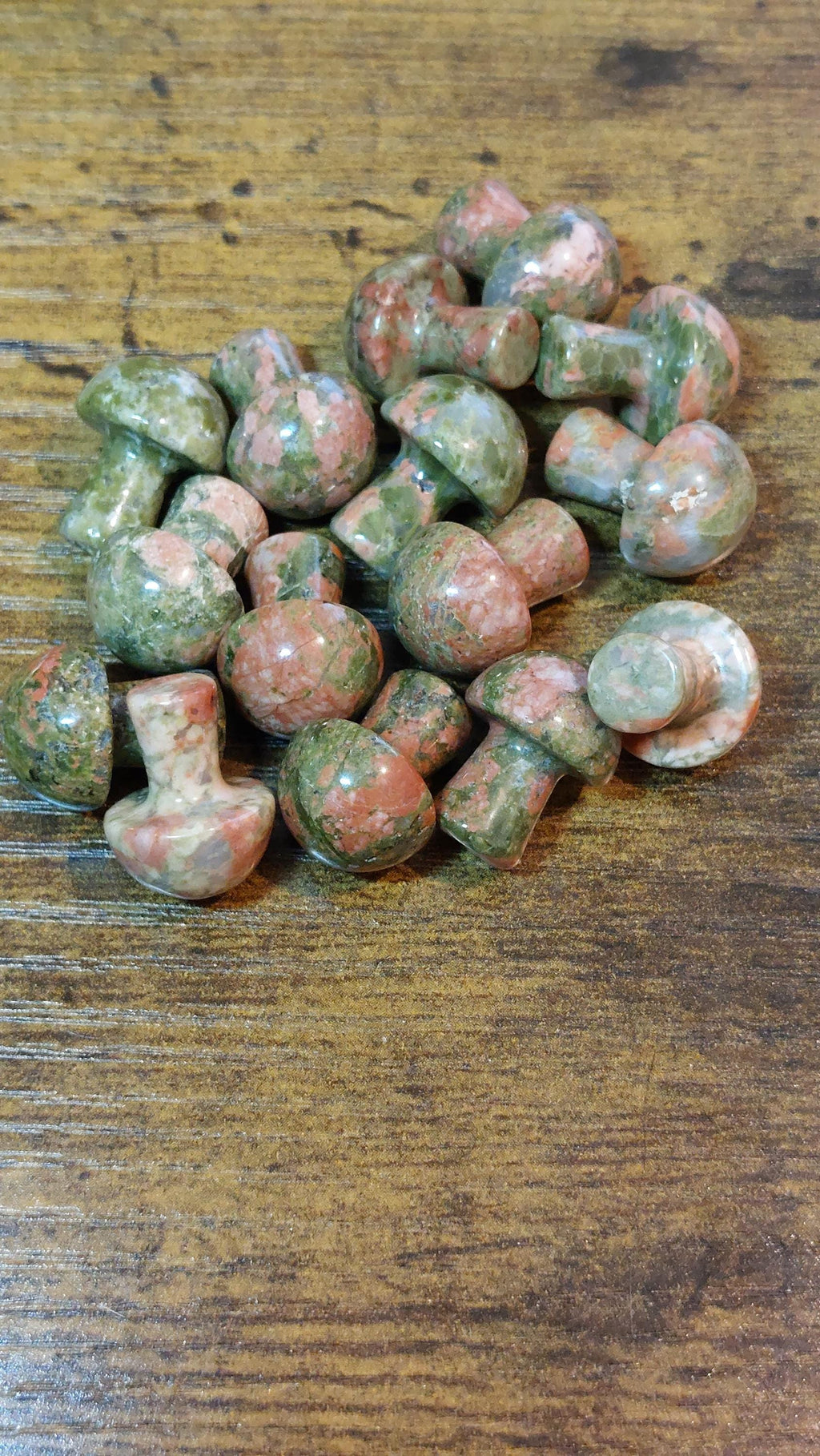 Natural Unakite Mushroom Carving 20mm