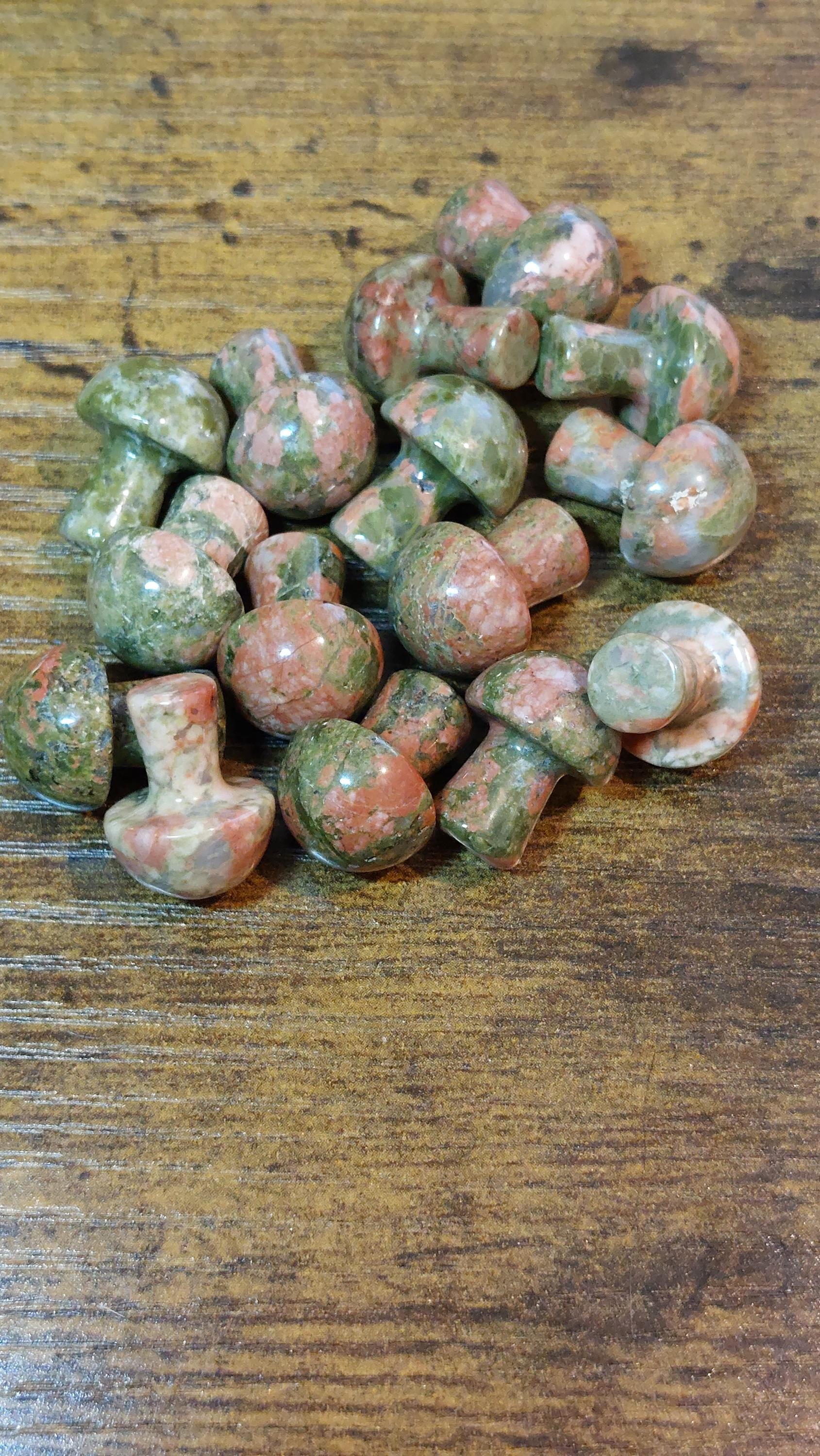 Natural Unakite Mushroom Carving 20mm