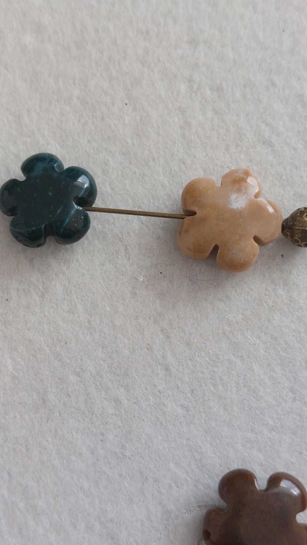 Natural Gemstone Flower Beads 14mm