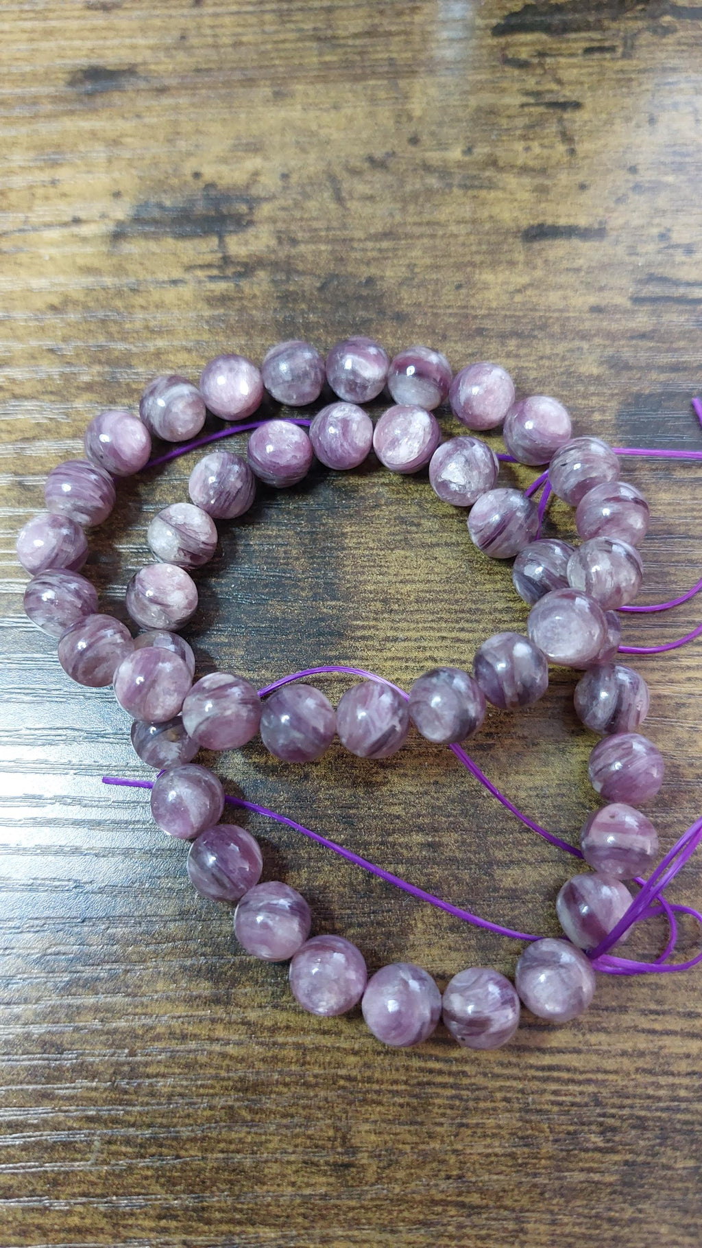 Lepidolite/ purple mica bracelet 8mm beads