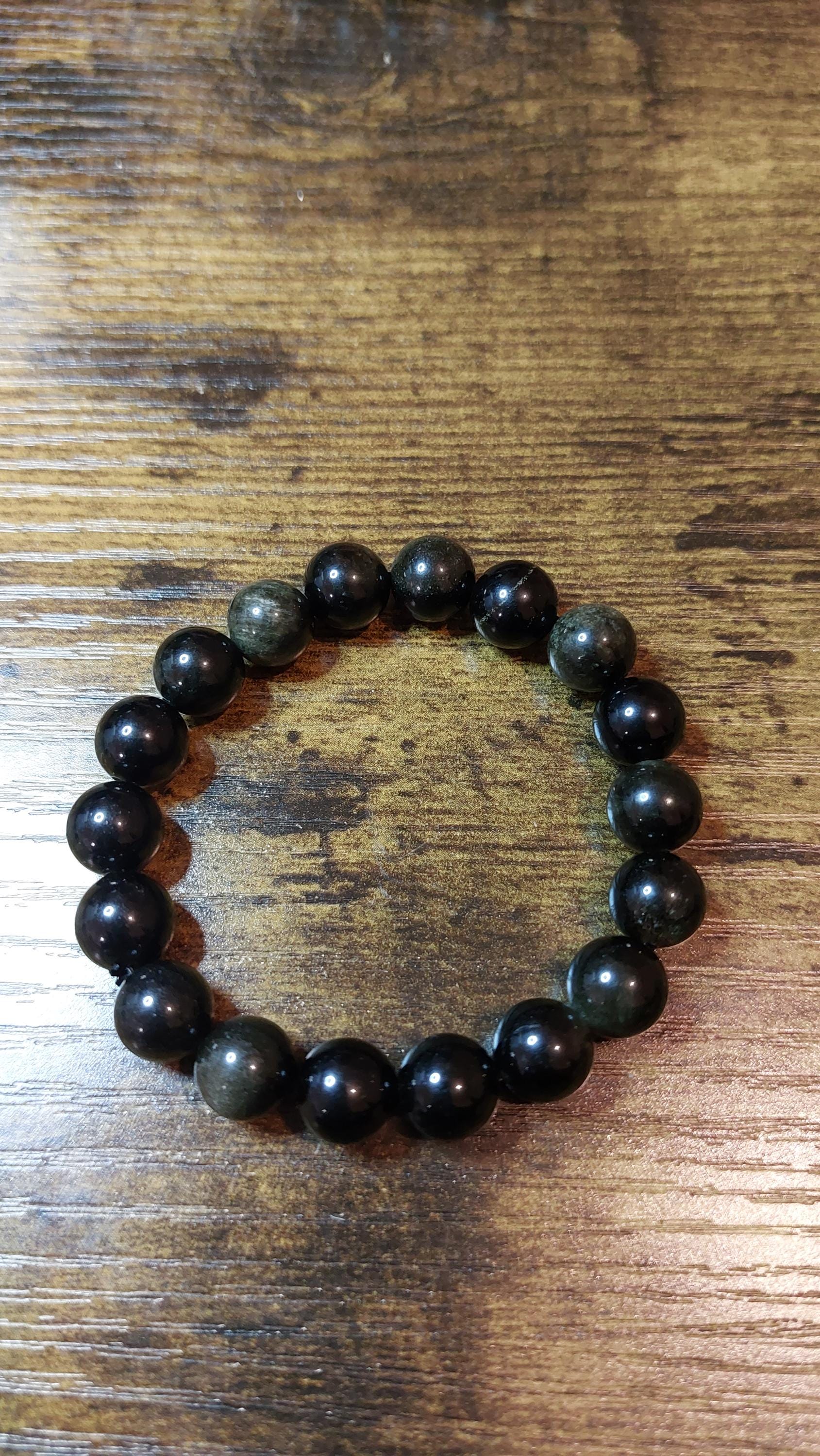 Golden sheen obsidian bracelet