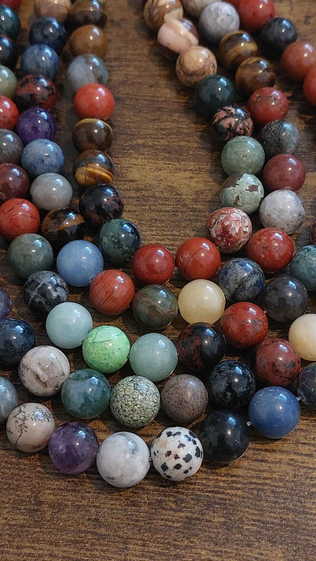 Multistone strand beads 10mm