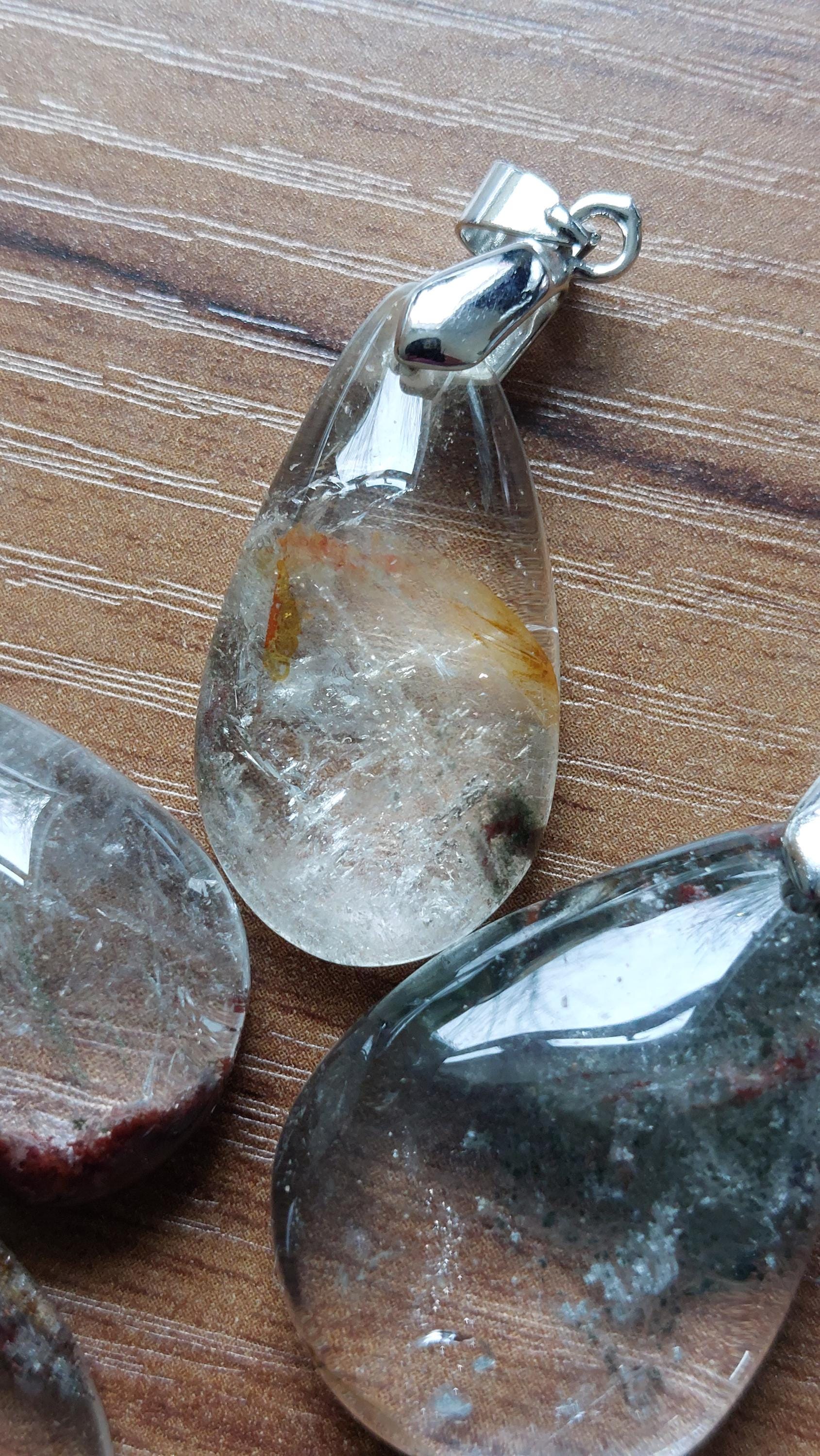Natural Lodolite Quartz Pendants
