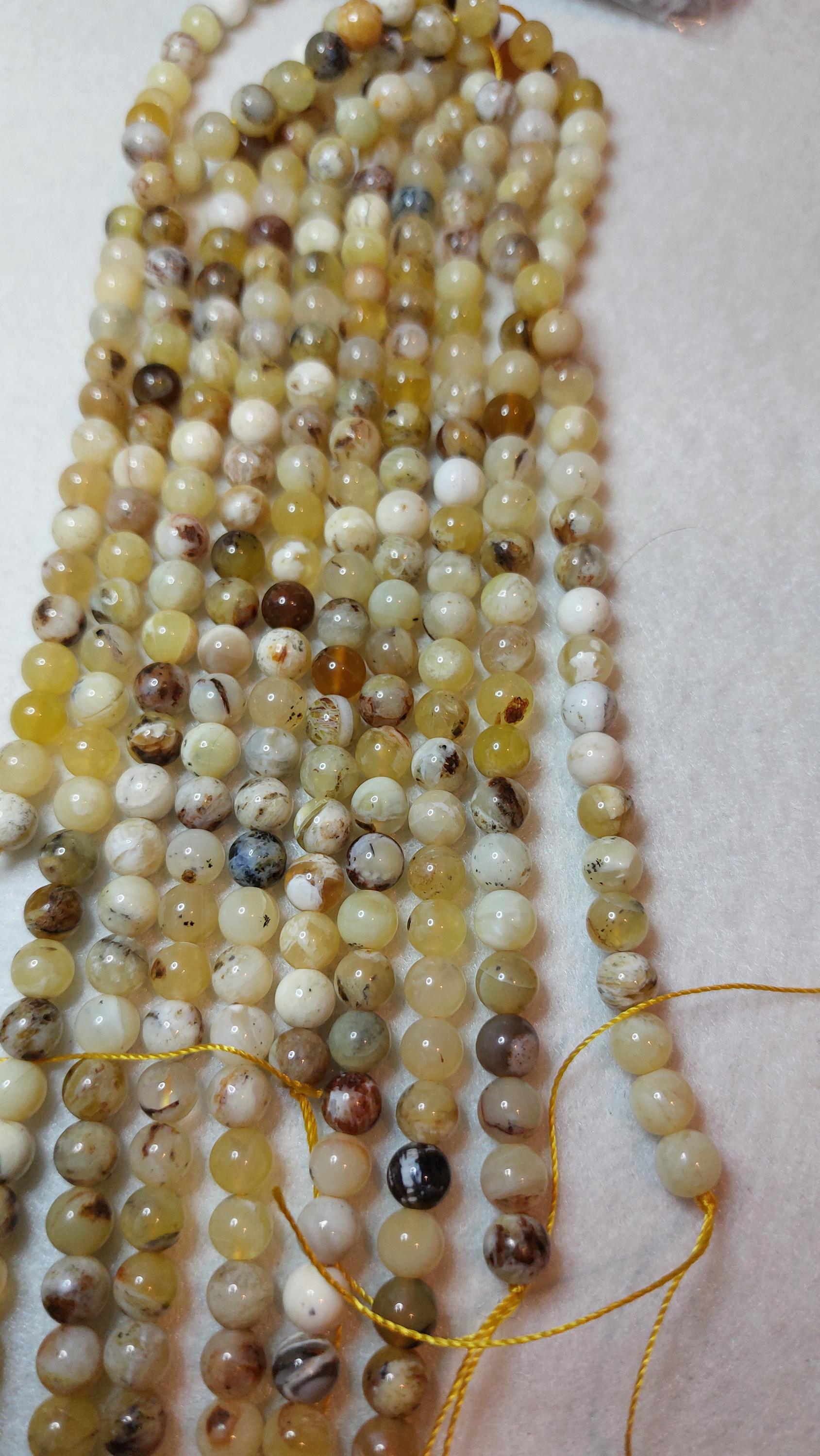 natural yellow Opal beads 6mm