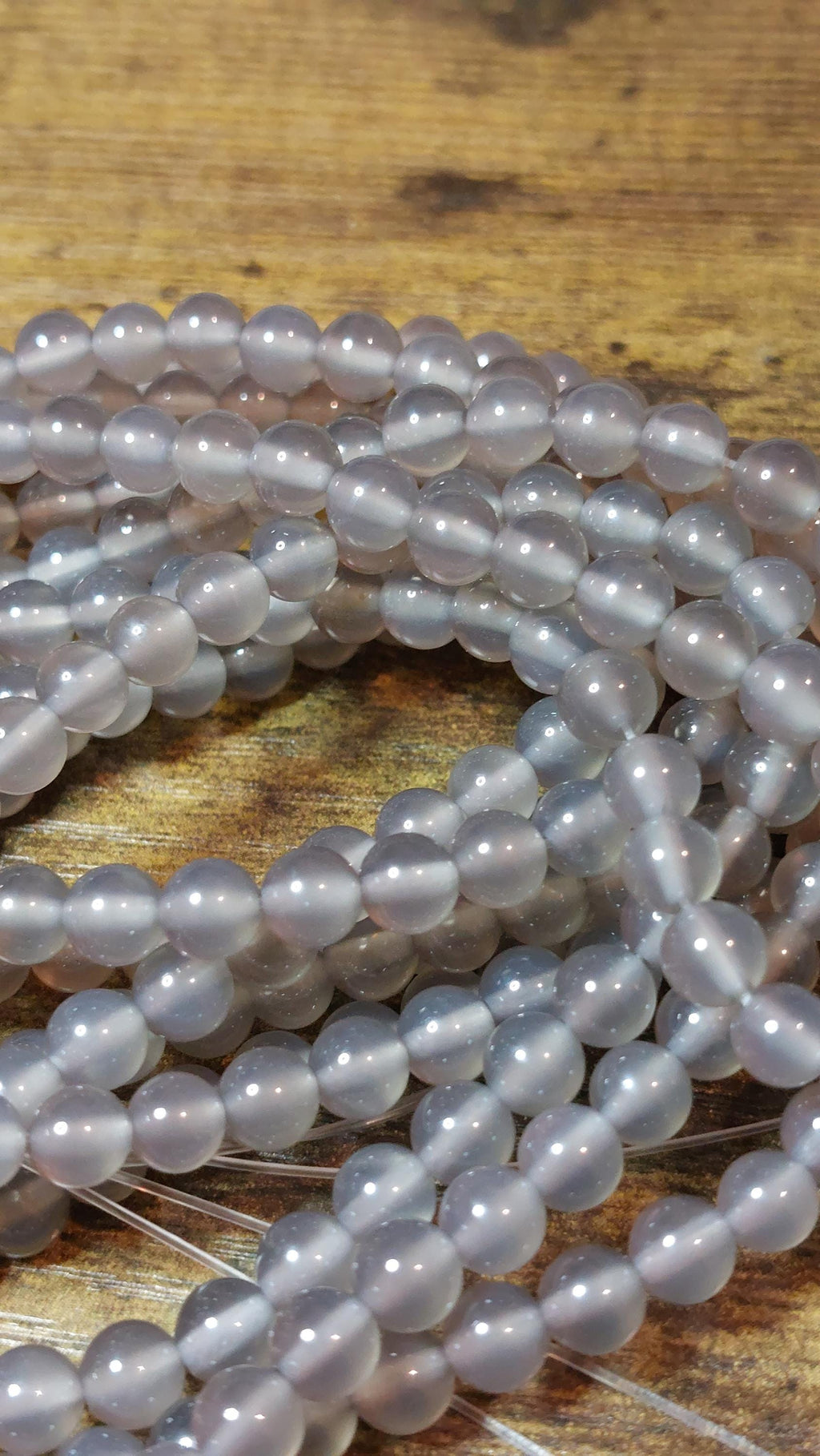 natural grey agate beads 6mm