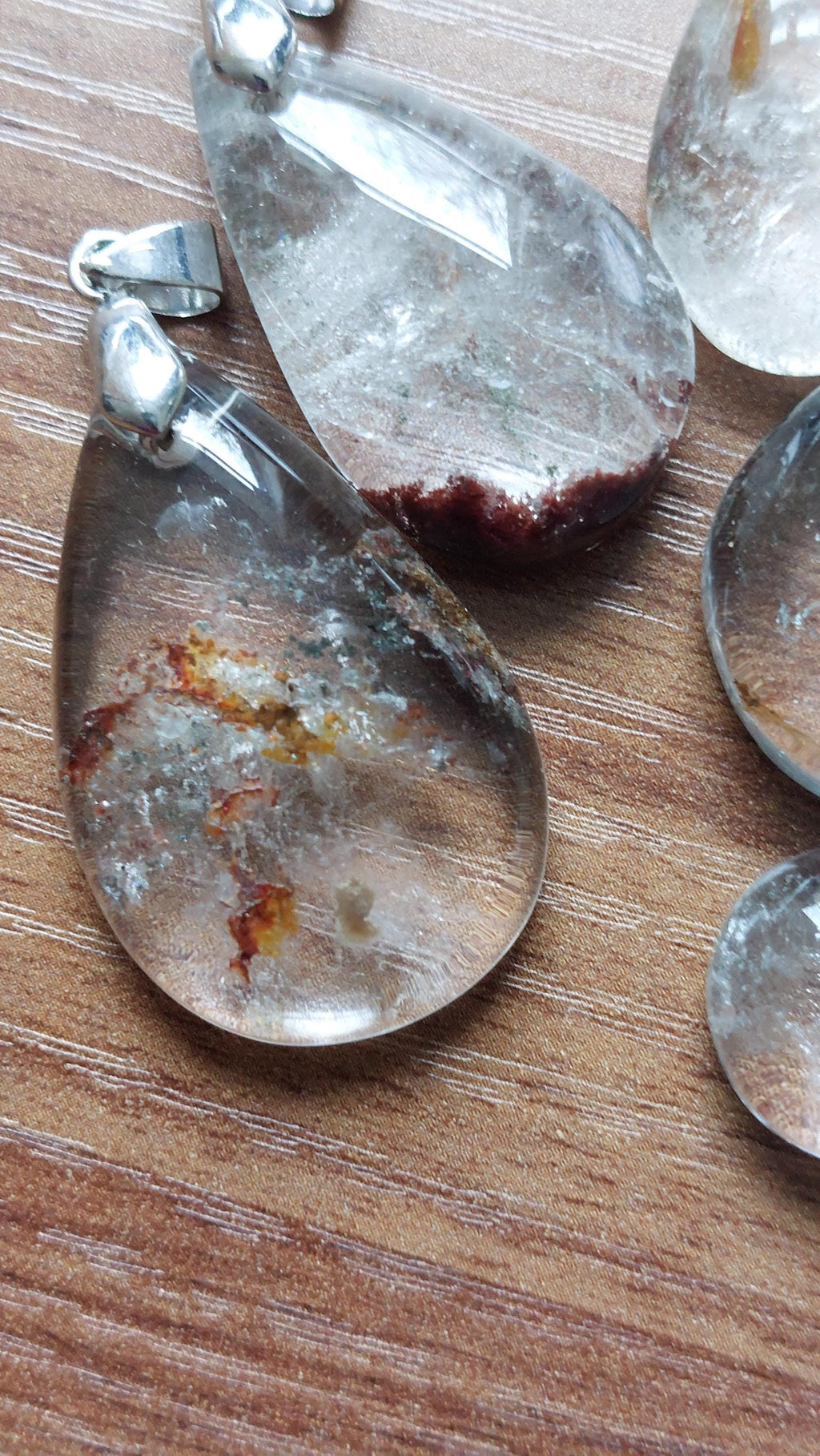 Natural Lodolite Quartz Pendants