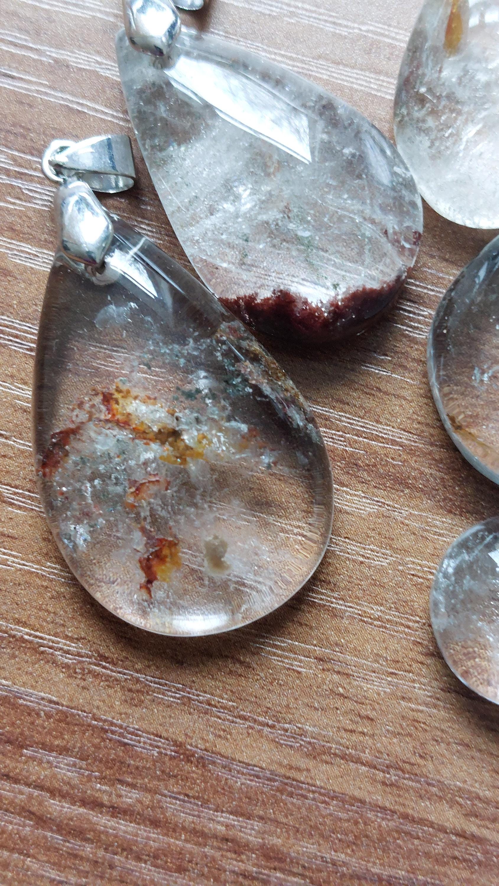 Natural Lodolite Quartz Pendants