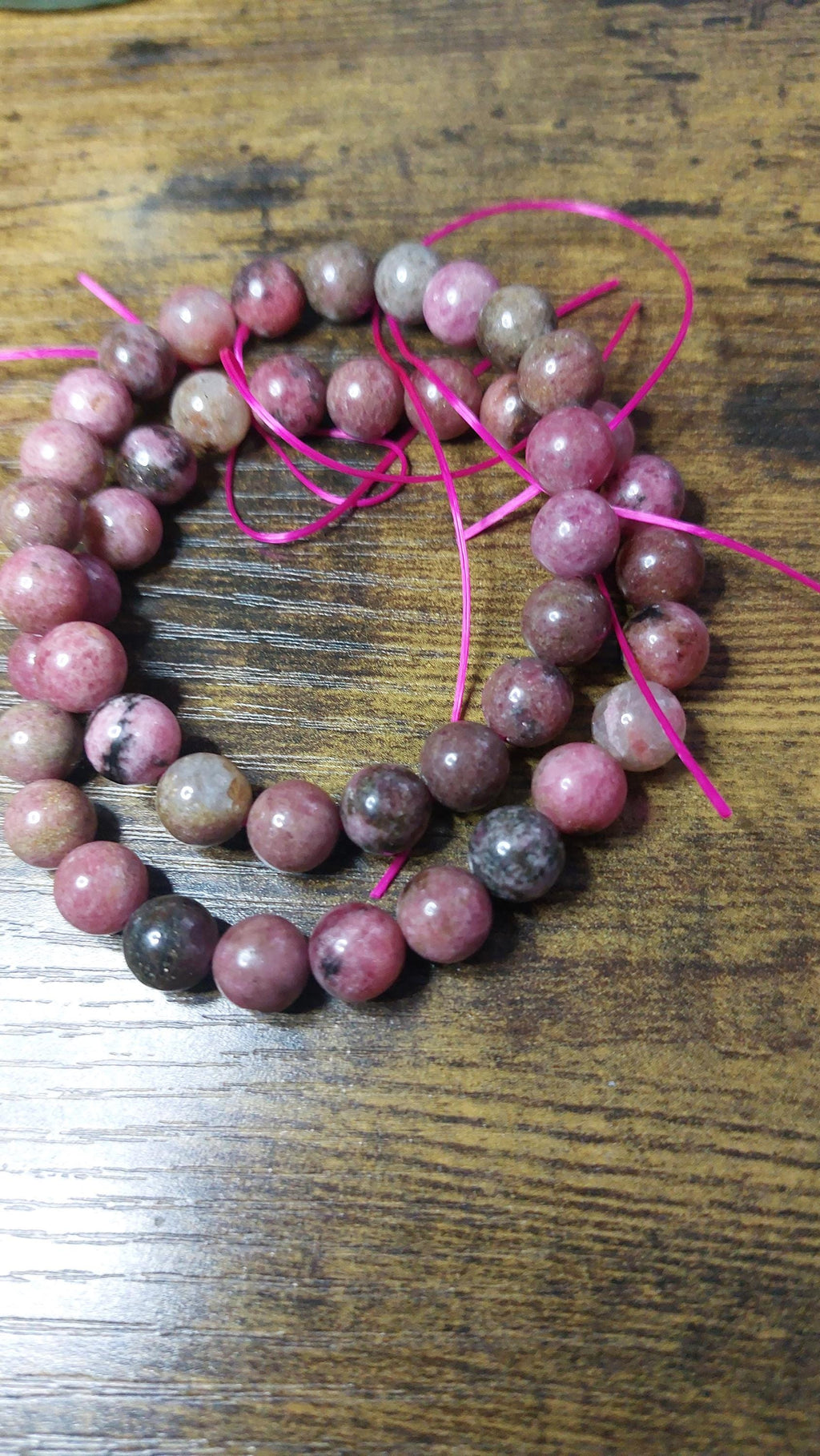 Bracelet rhodonite 8mm beads