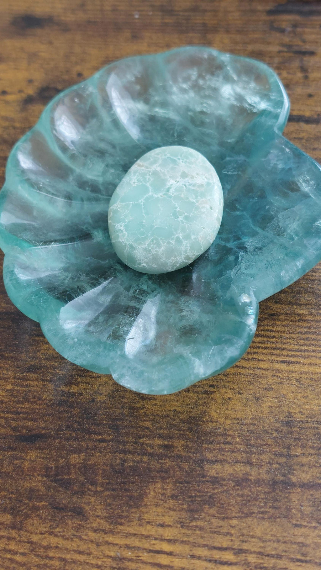 Natural Fluorite carved Shell Shape Bowl