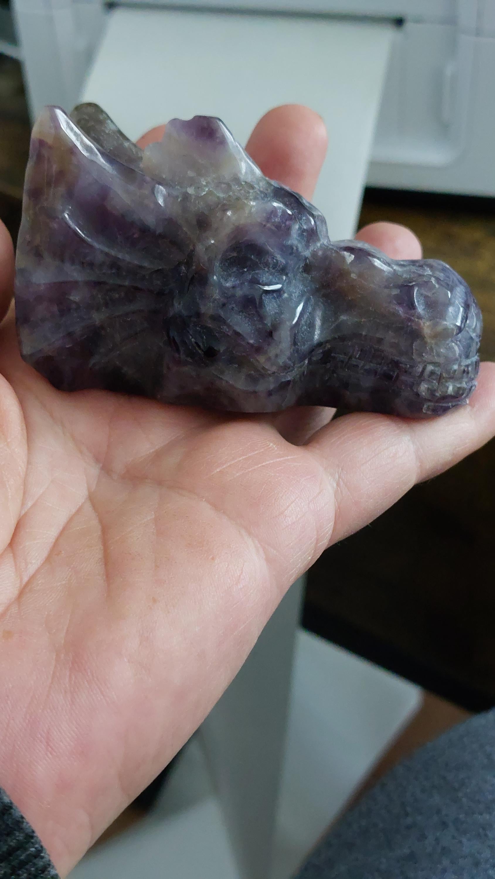 natural amethyst carved dragon