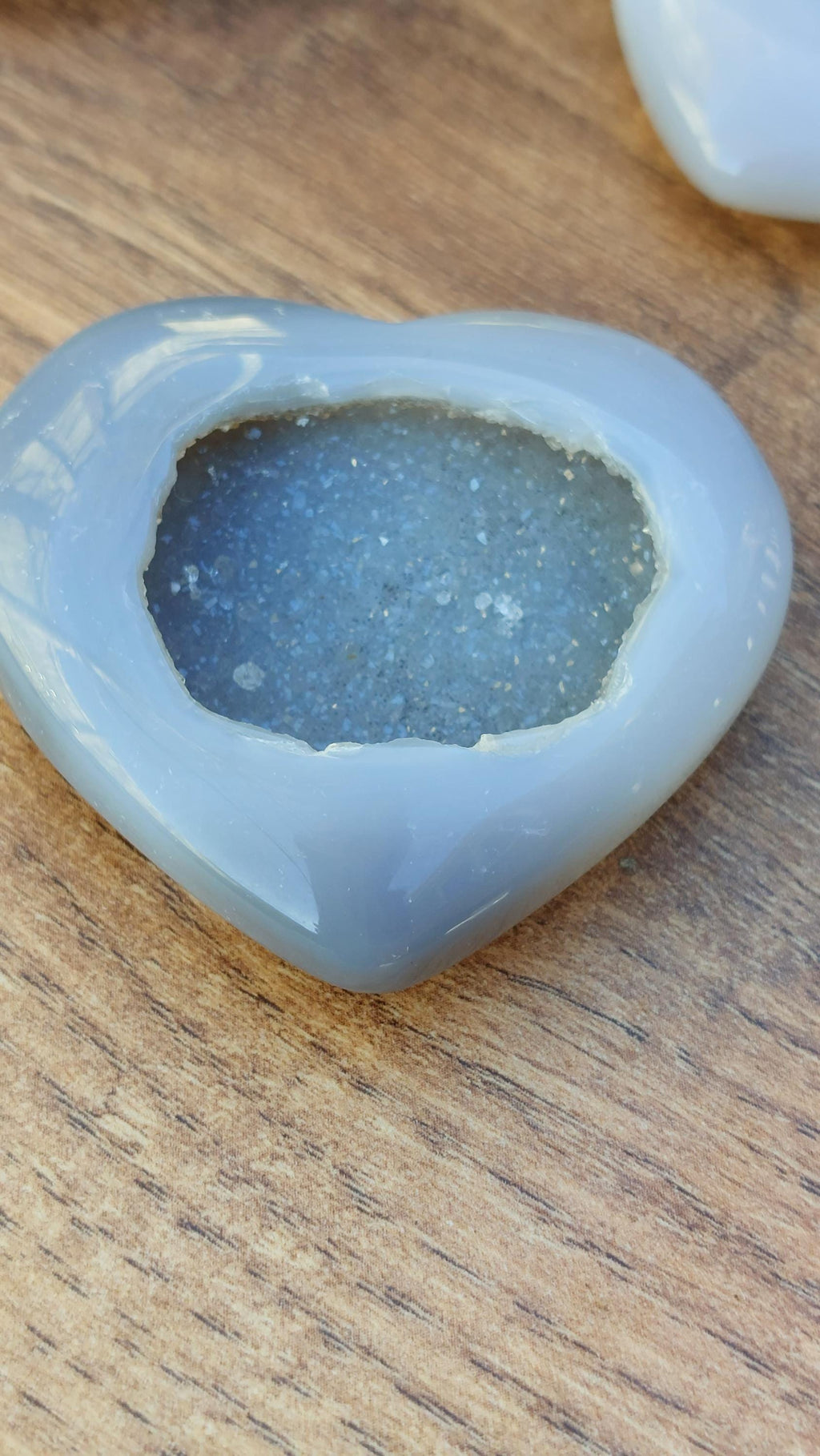 natural grey agate hearts with druzy