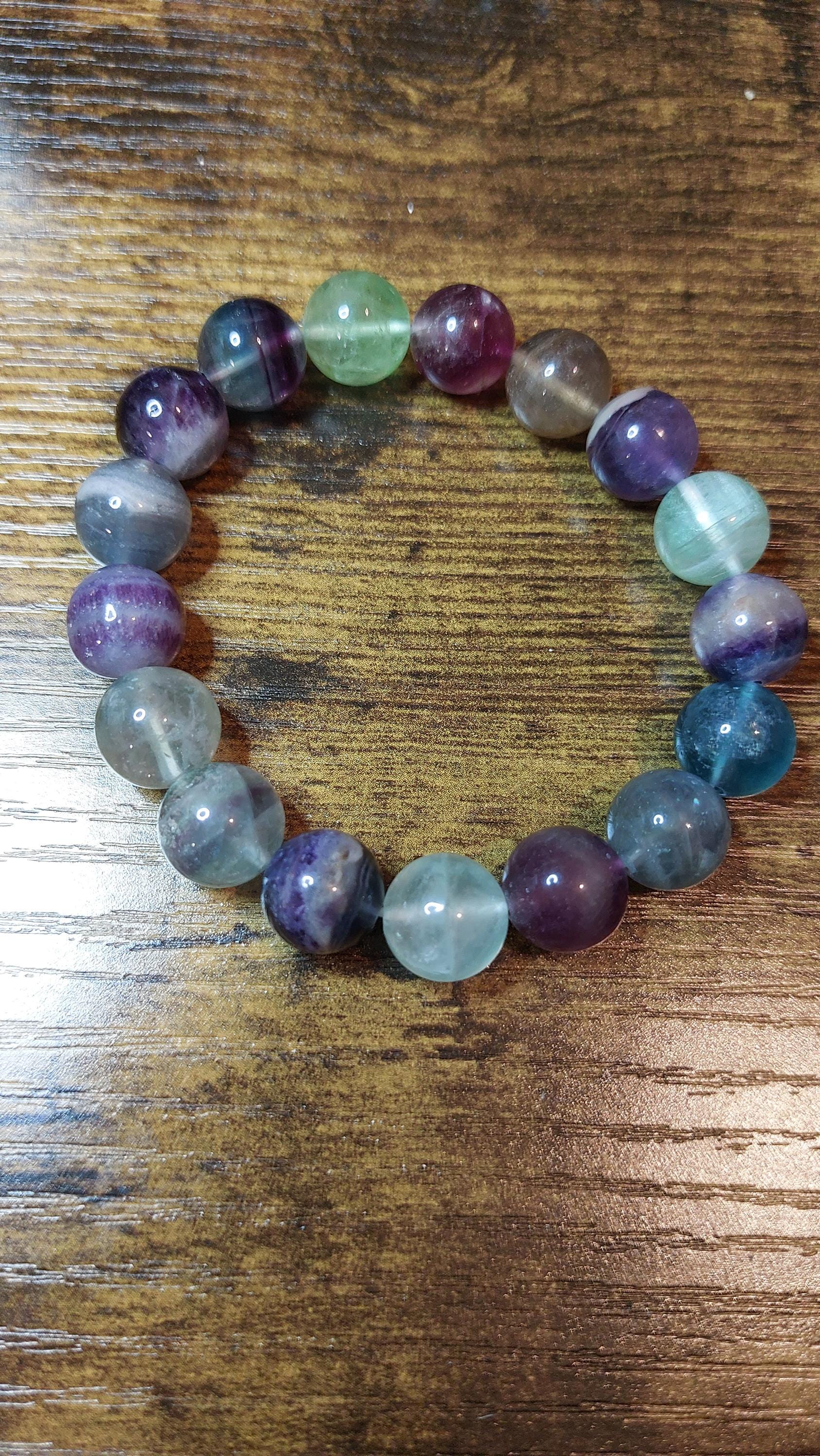 Multicolor Fluorite Bead Bracelet (8mm or 12mm)