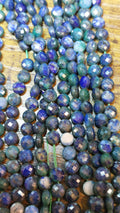 Chrysocolla & Lapis Lazuli Beads — 4mm Faceted Flat Round (15.2" Strand)