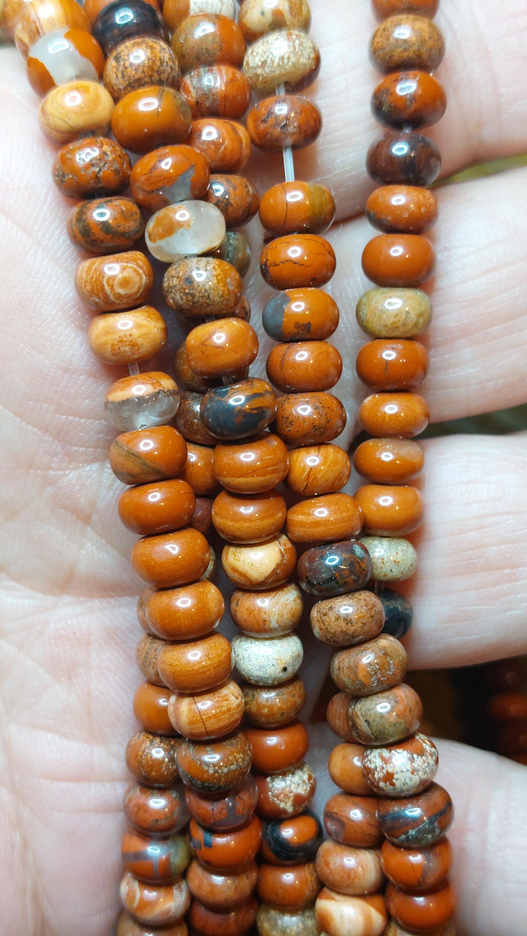 natural red jasper beads rondelle 6x4