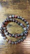bracelet red snowflake obsidian