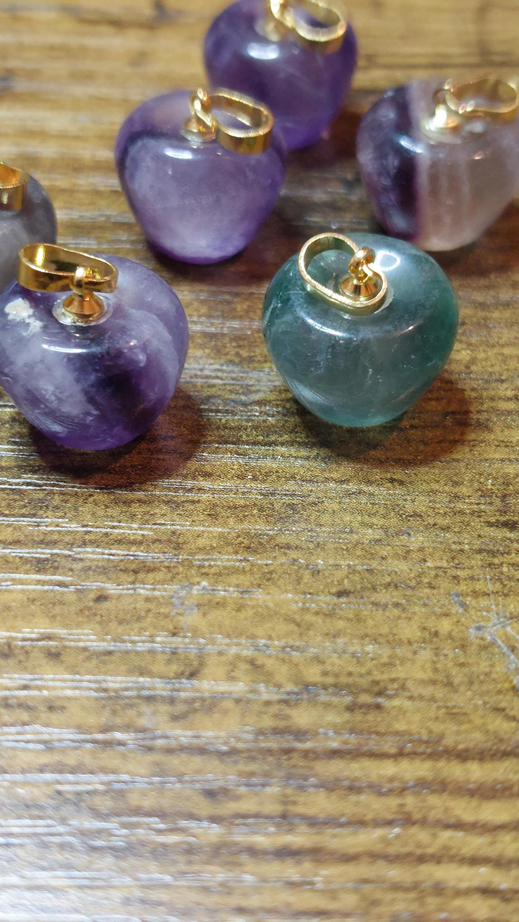 Natural Fluorite Apple Charm