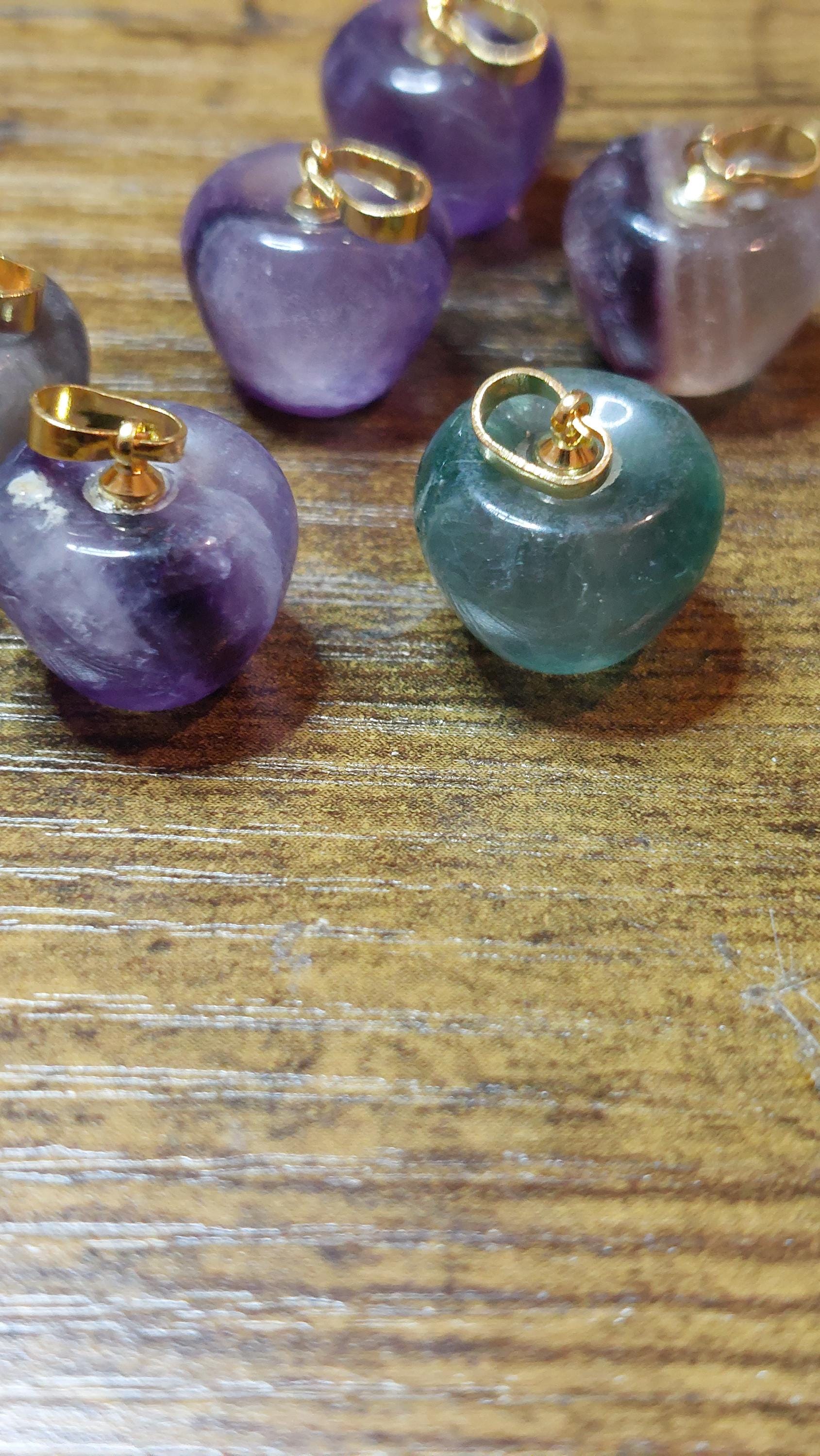 Natural Fluorite Apple Charm