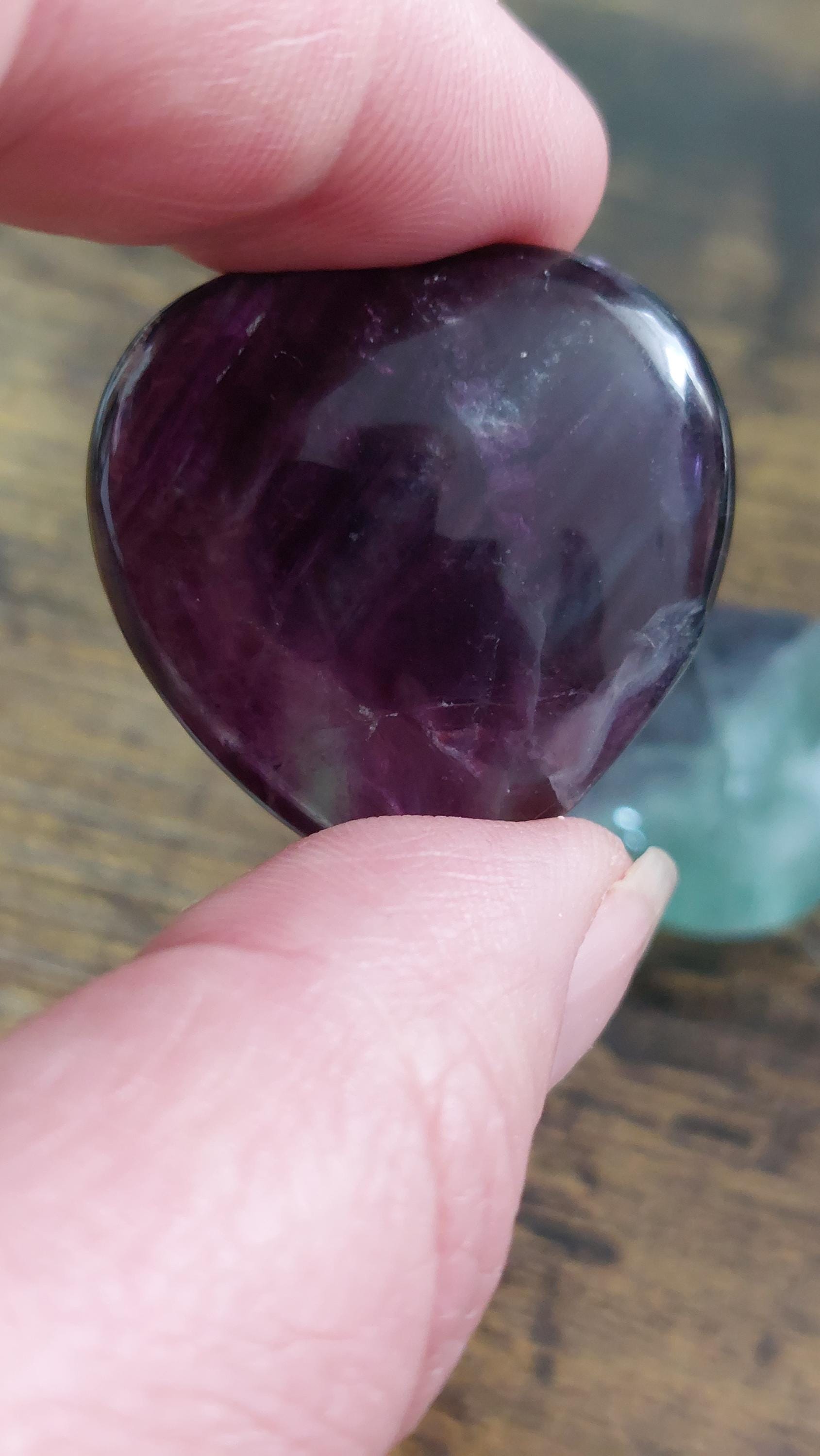 Natural Fluorite Palmstone 30mm