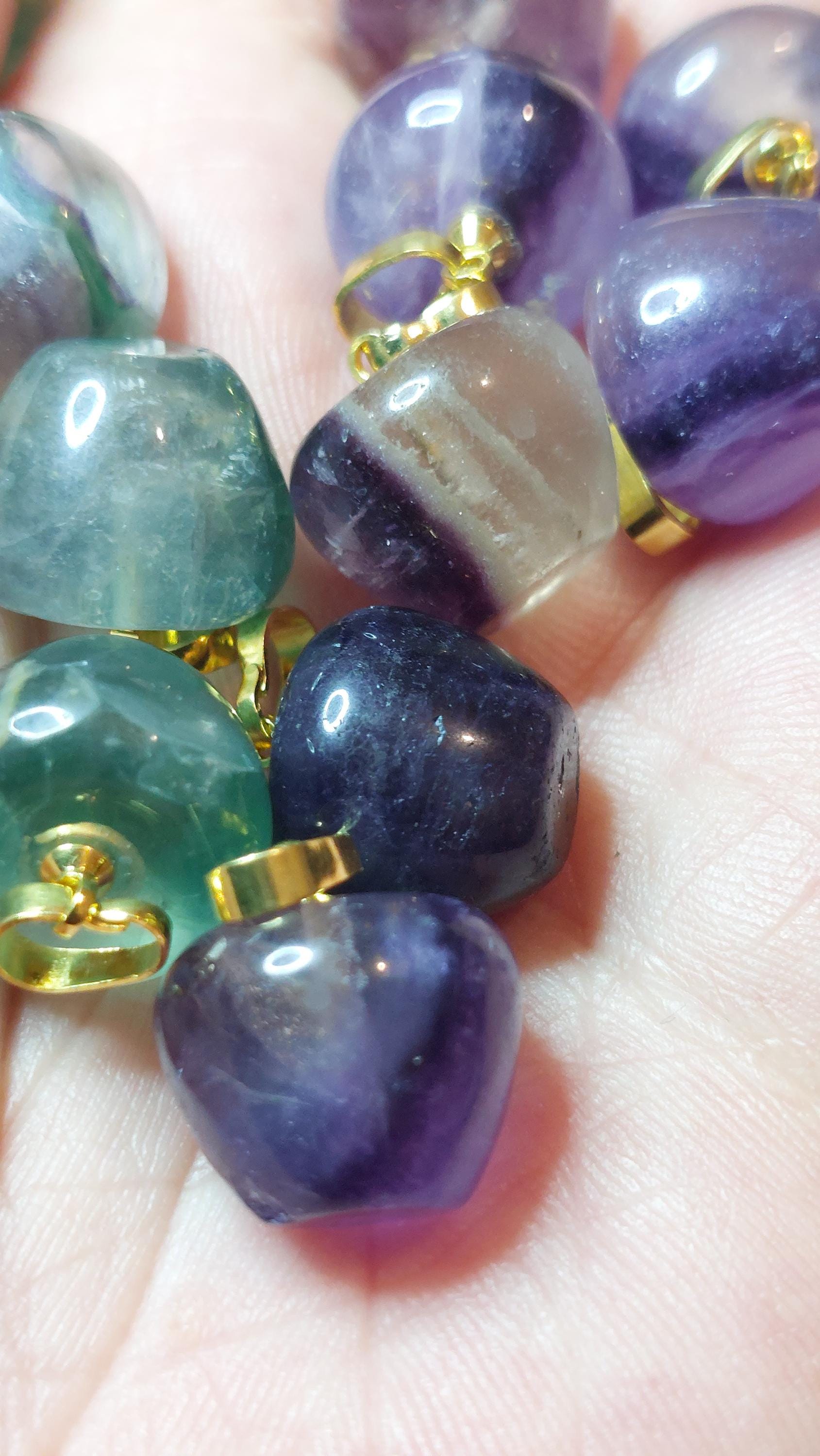 Natural Fluorite Apple Charm