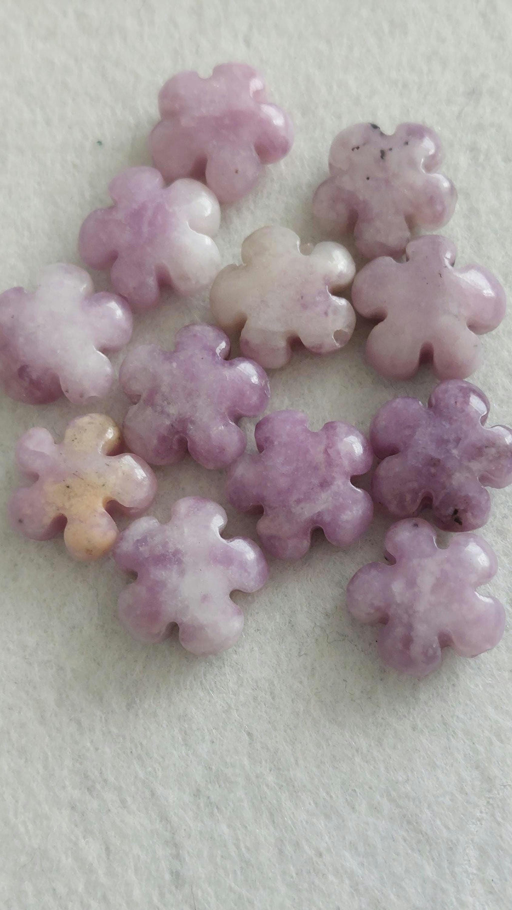Natural Gemstone Flower Beads 14mm
