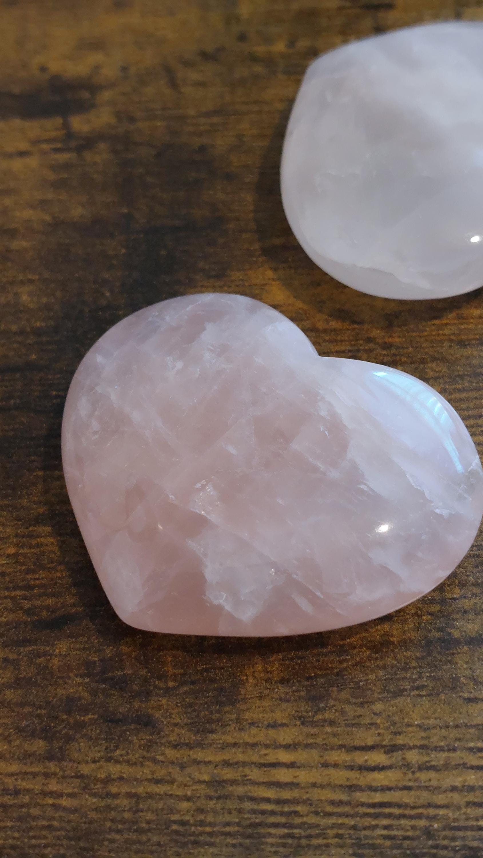 natural rose quartz hearts 50mm