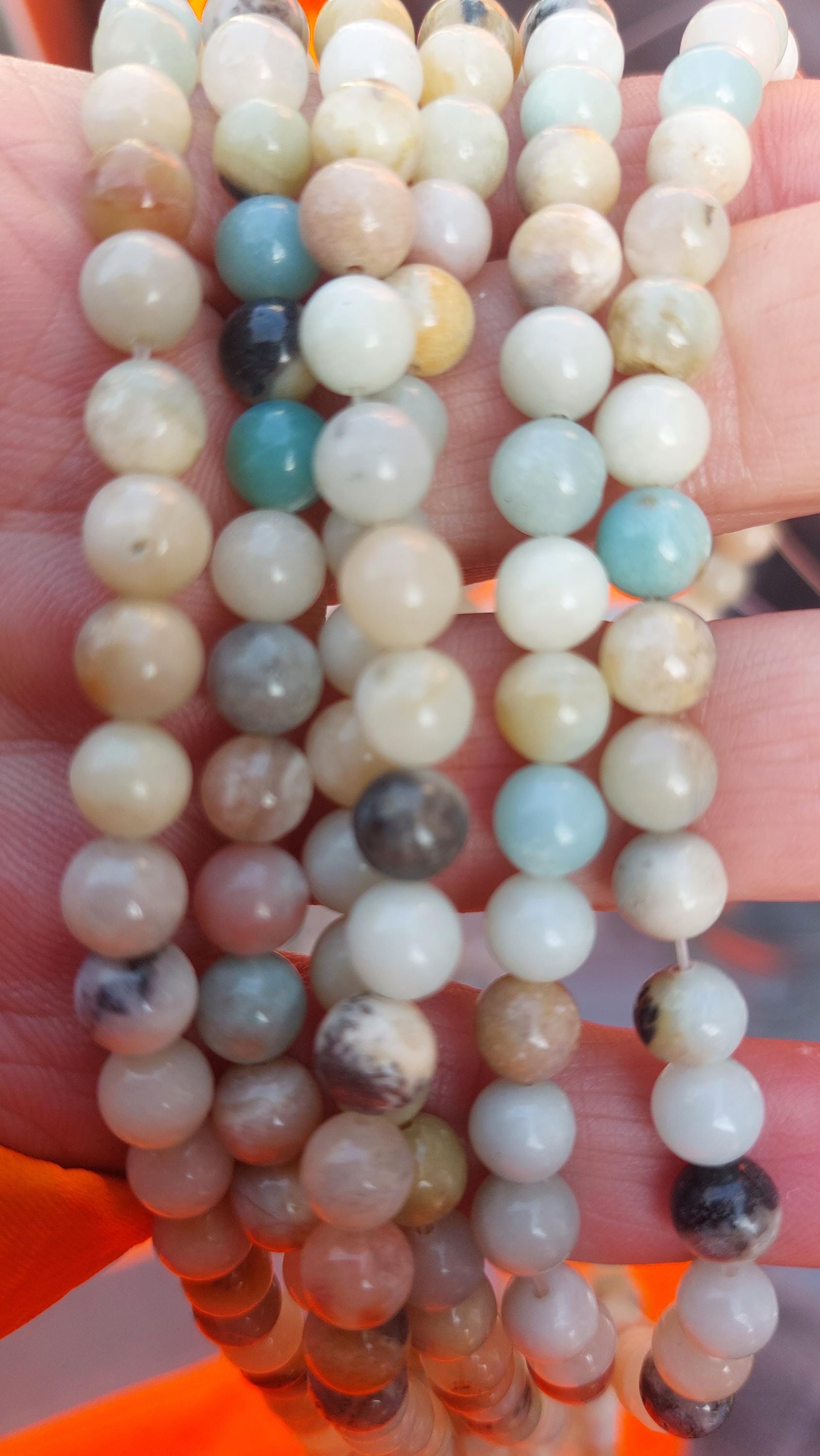 Natural Flower Amazonite beads