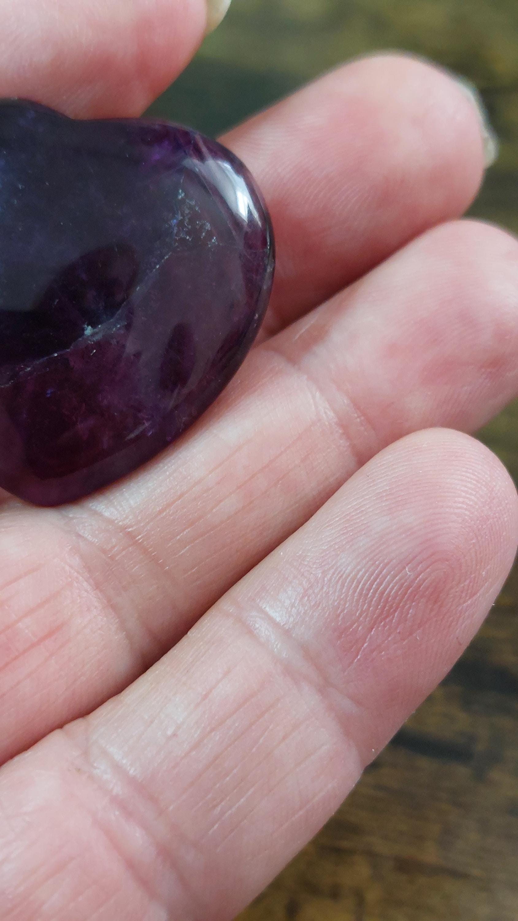 Natural Fluorite Palmstone 30mm