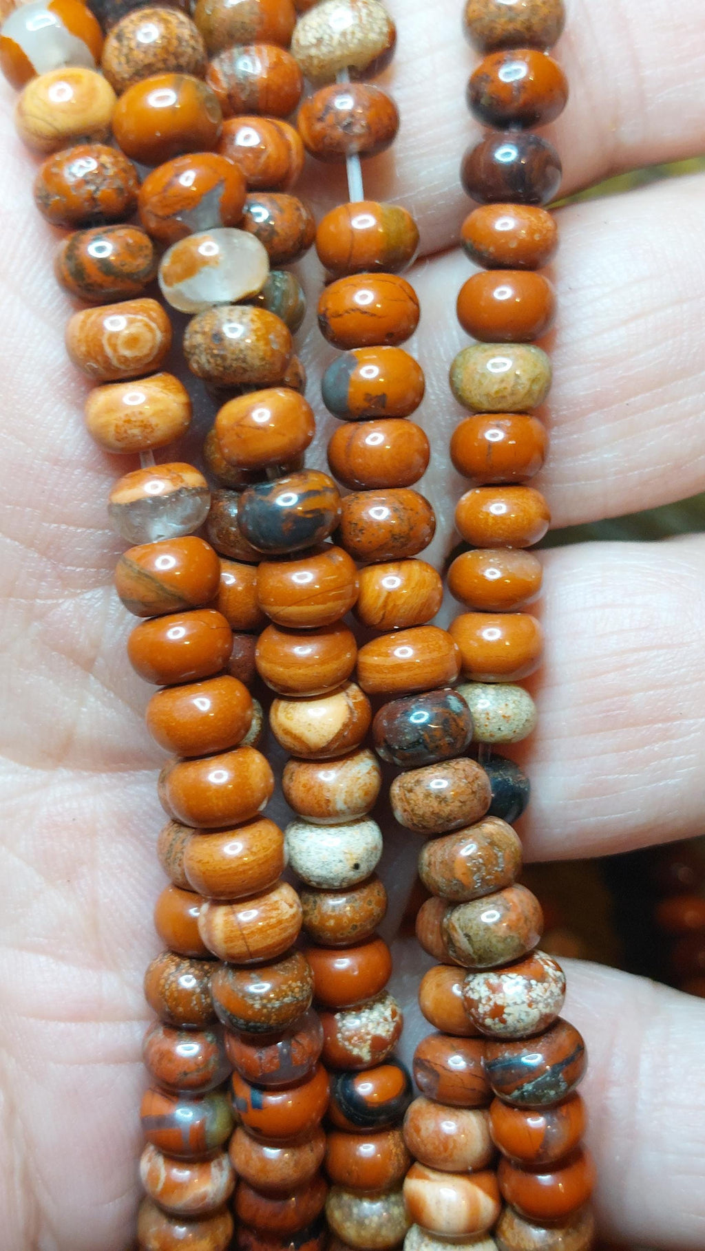 natural red jasper beads rondelle 6x4
