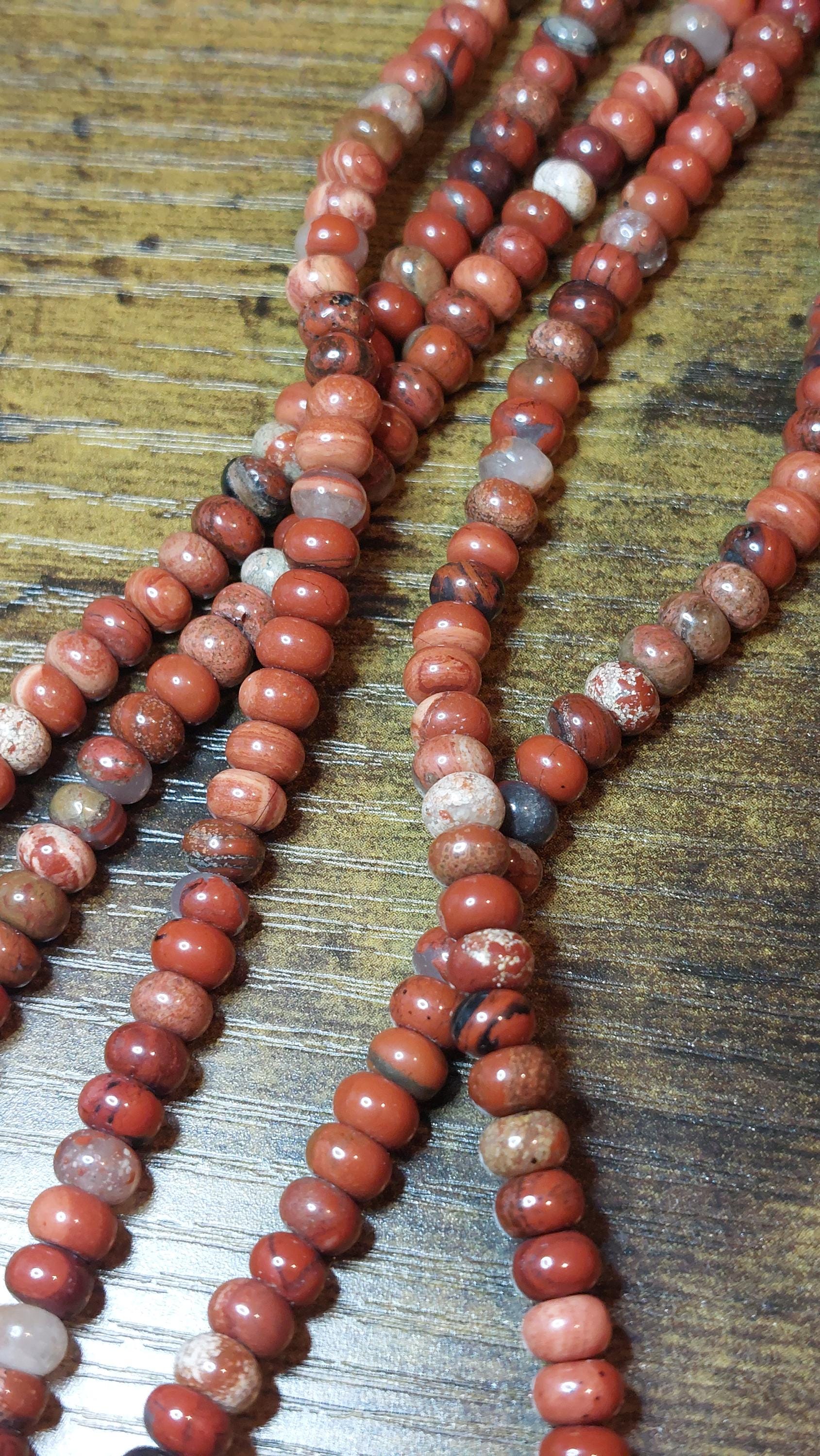 natural red jasper beads rondelle 6x4