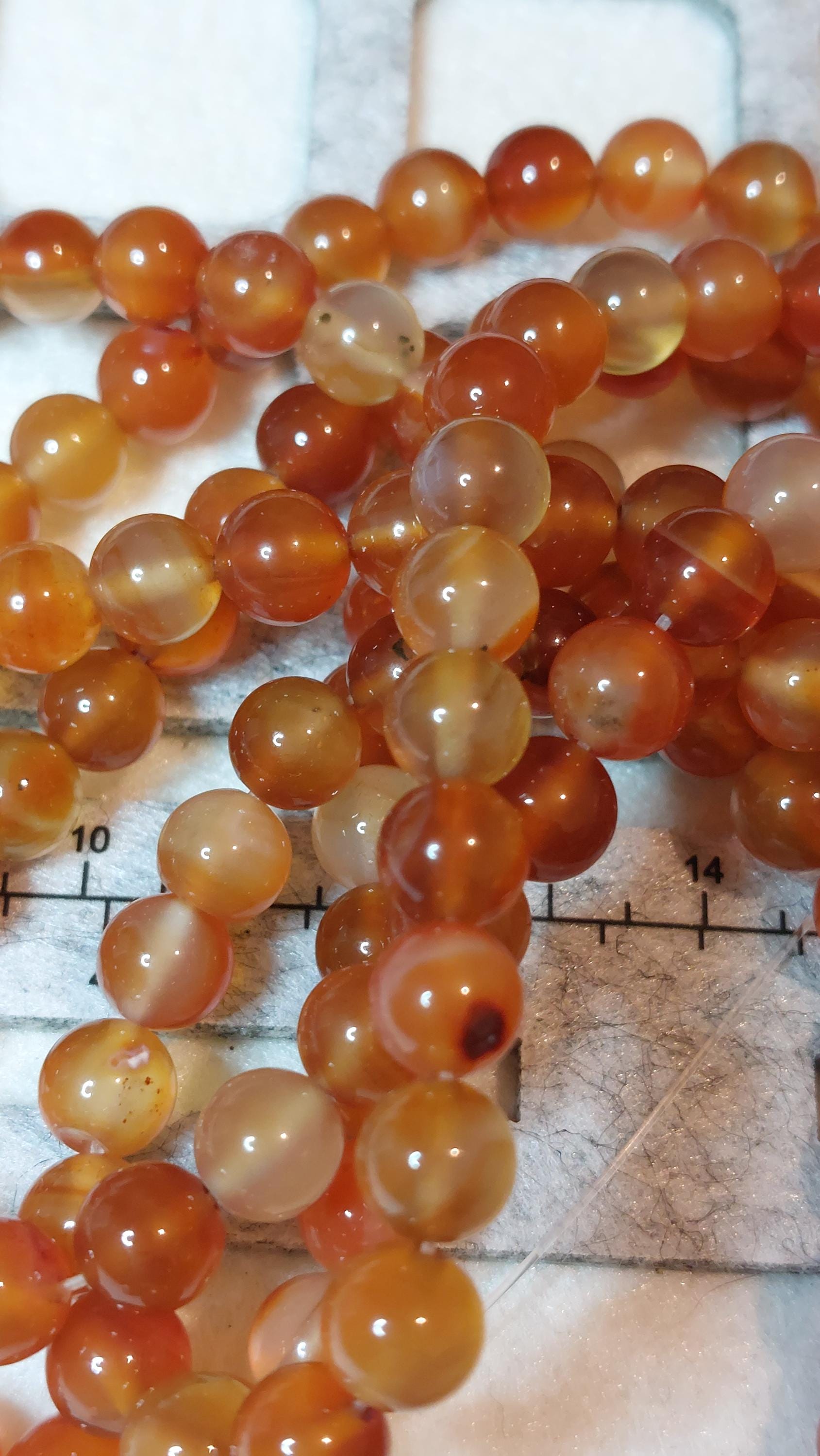 8 mm natural agate, 15 inch strand.
