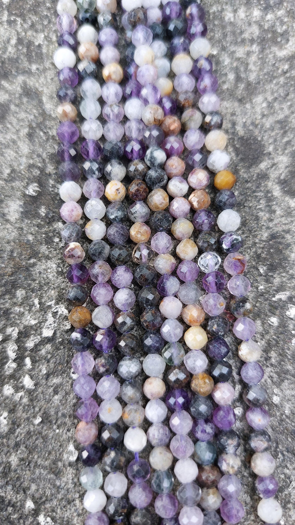 4mm Faceted fluorite beads