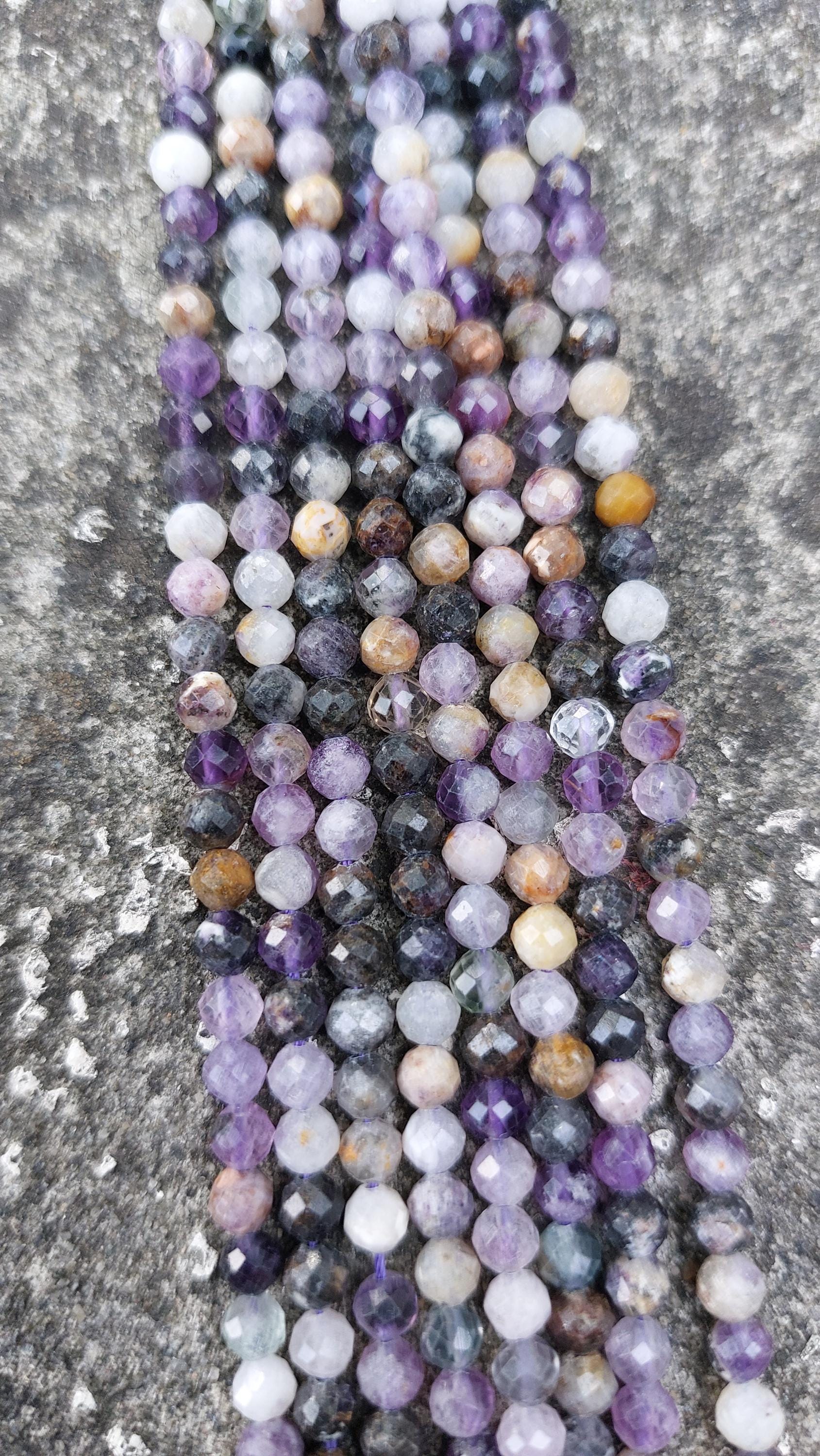 4mm Faceted fluorite beads