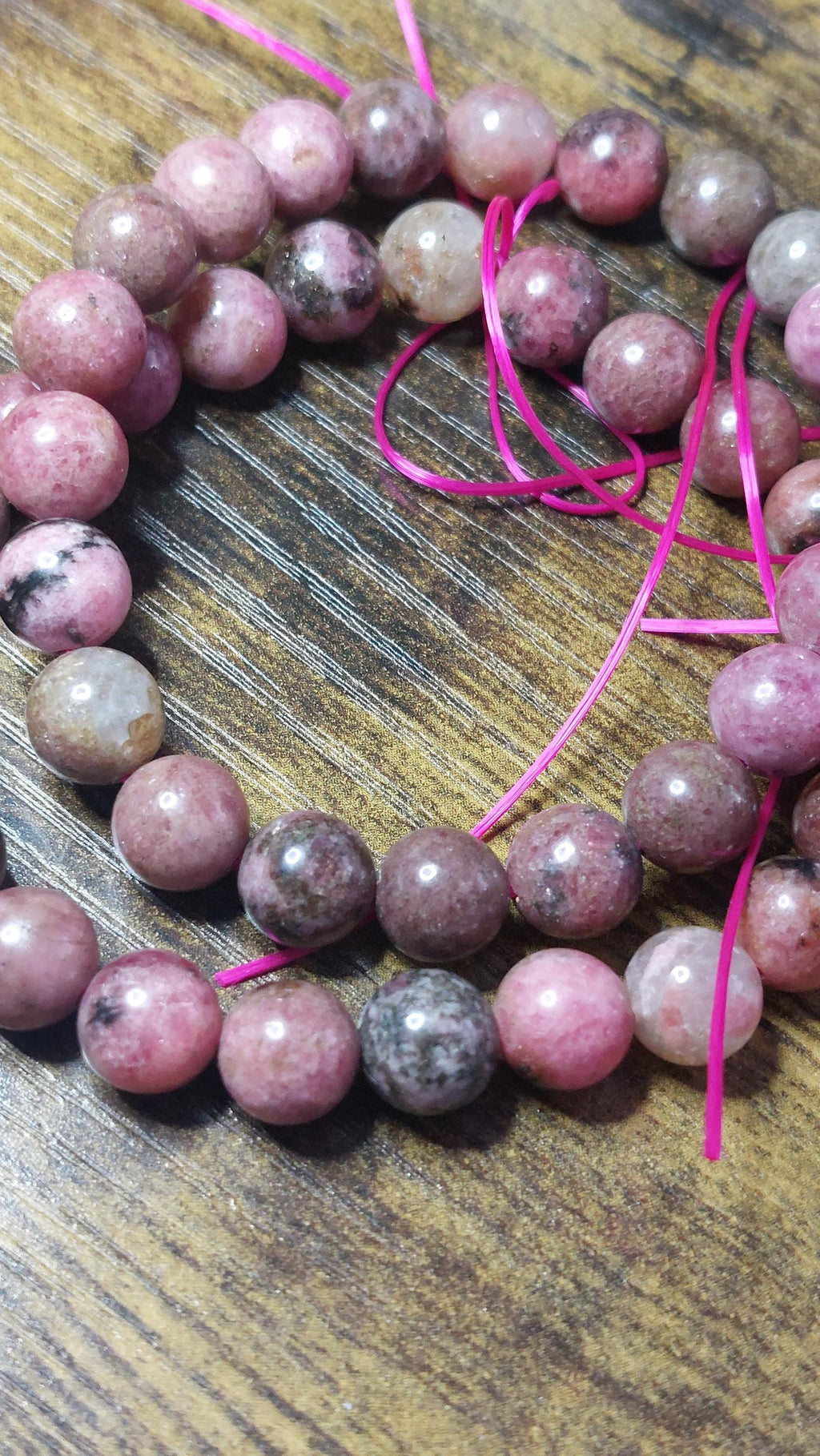 Bracelet rhodonite 8mm beads