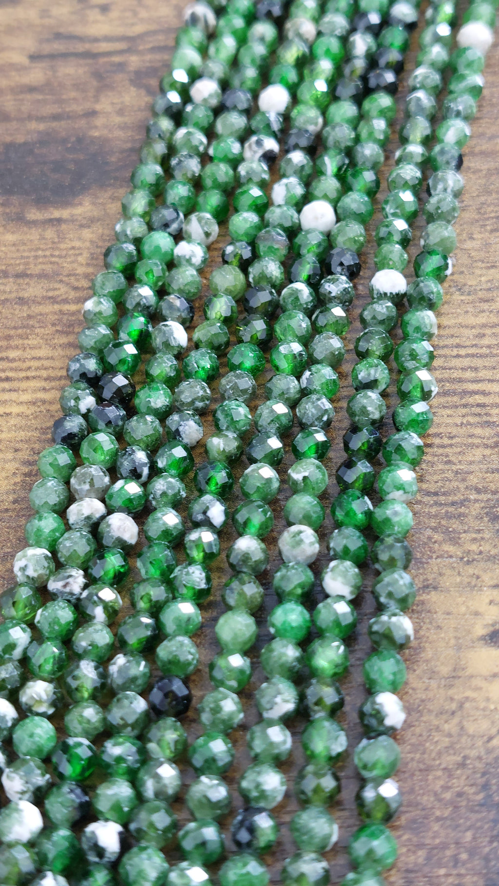 Natural Diopside Beads Strands Faceted 4mm