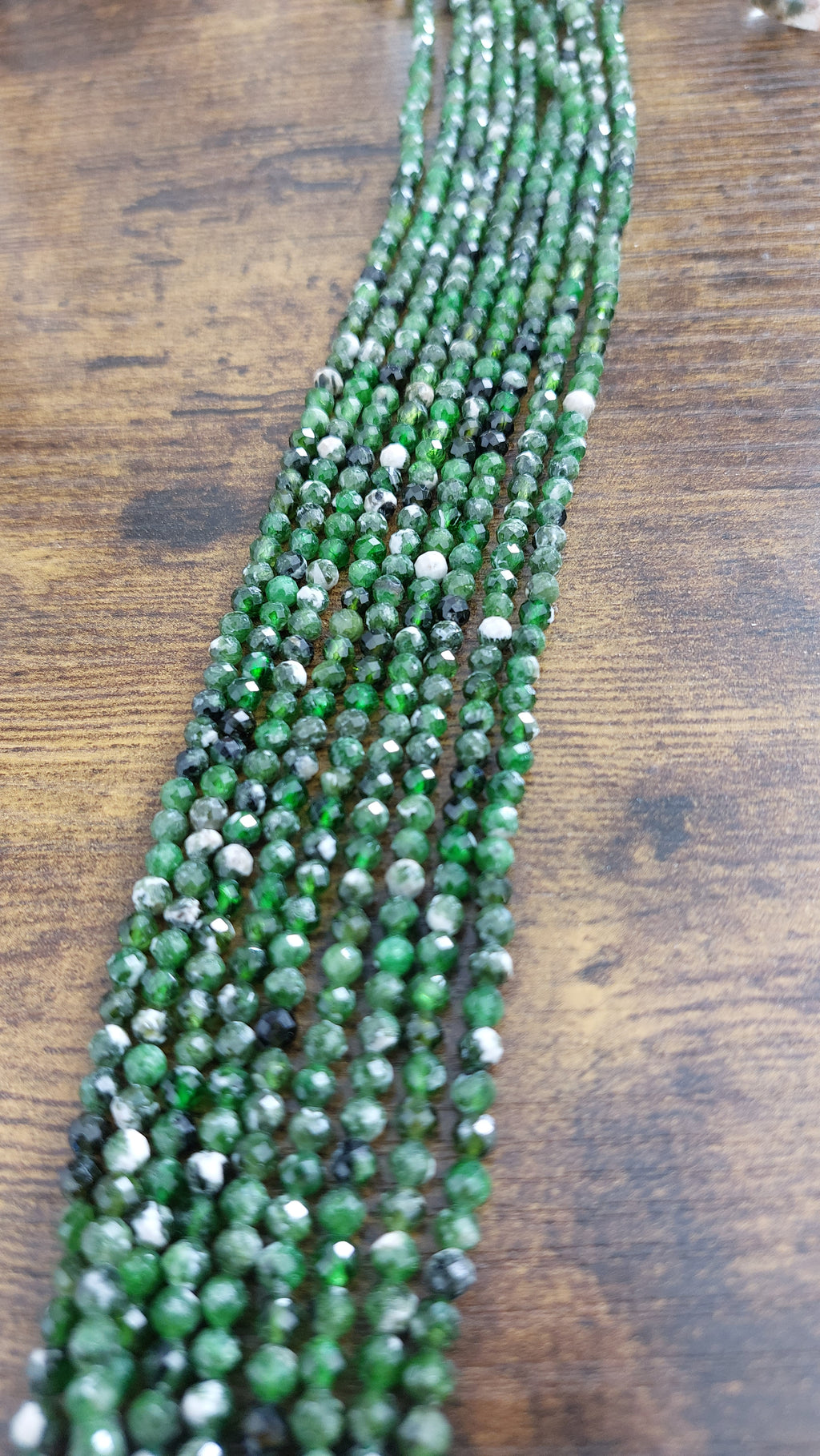 Natural Diopside Beads Strands Faceted 4mm