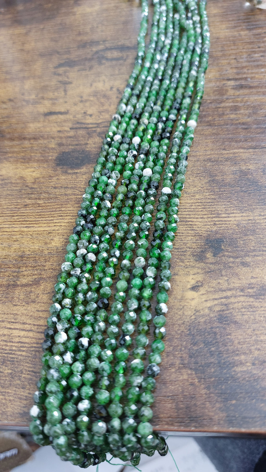 Natural Diopside Beads Strands Faceted 4mm