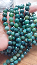 Moss agate 10mm beads strand