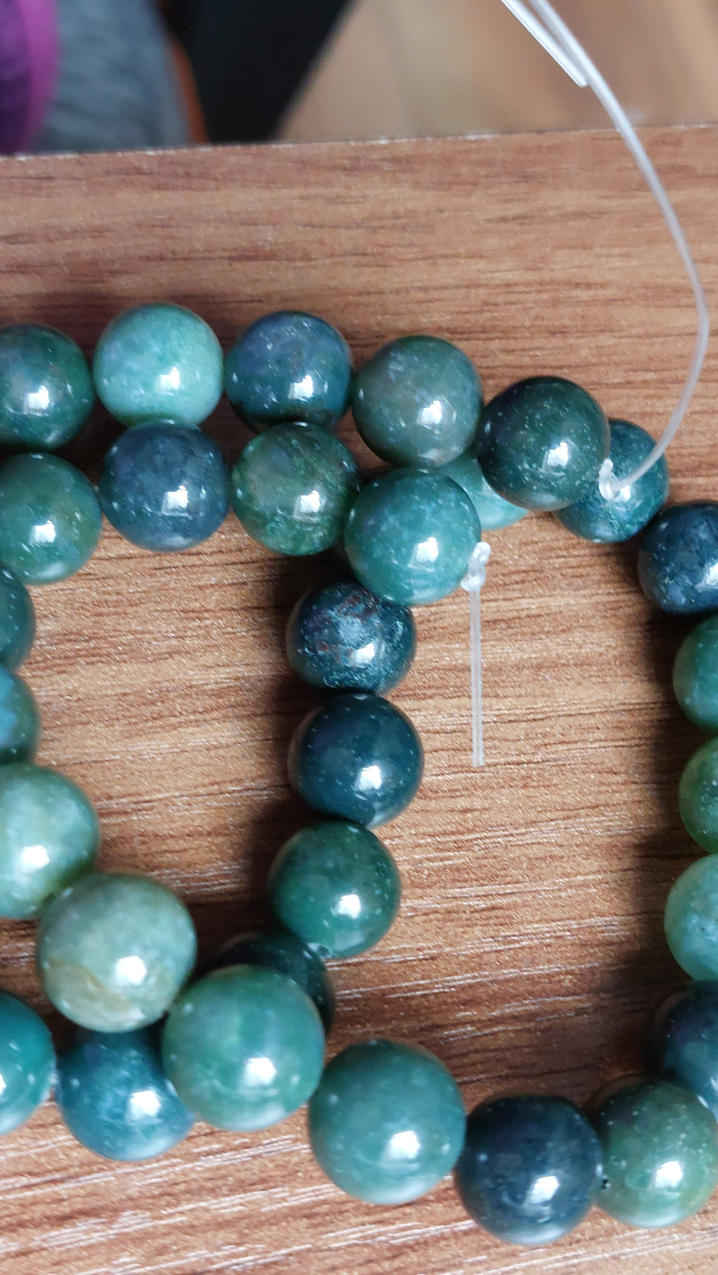 Moss agate 10mm beads strand