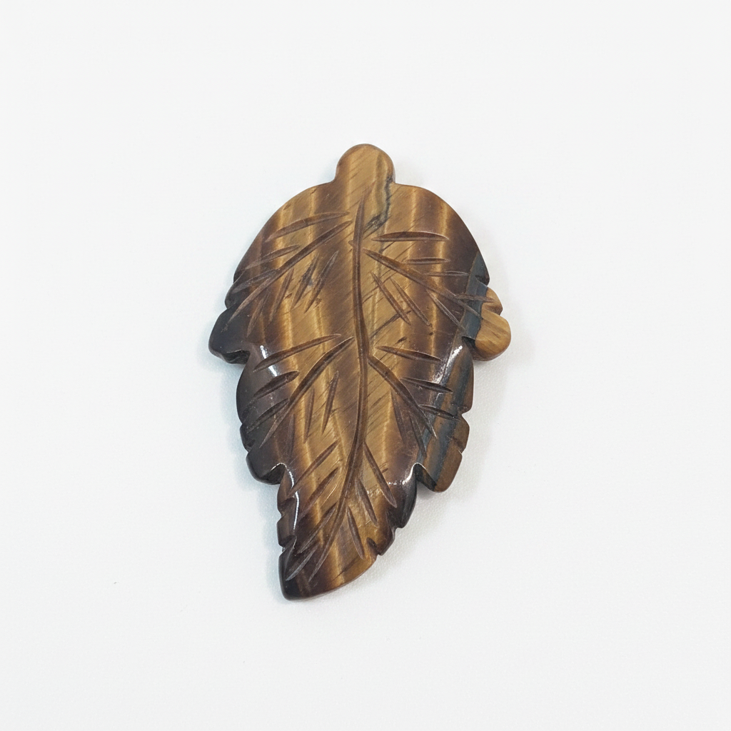 Tiger Eye Leaf Pendant